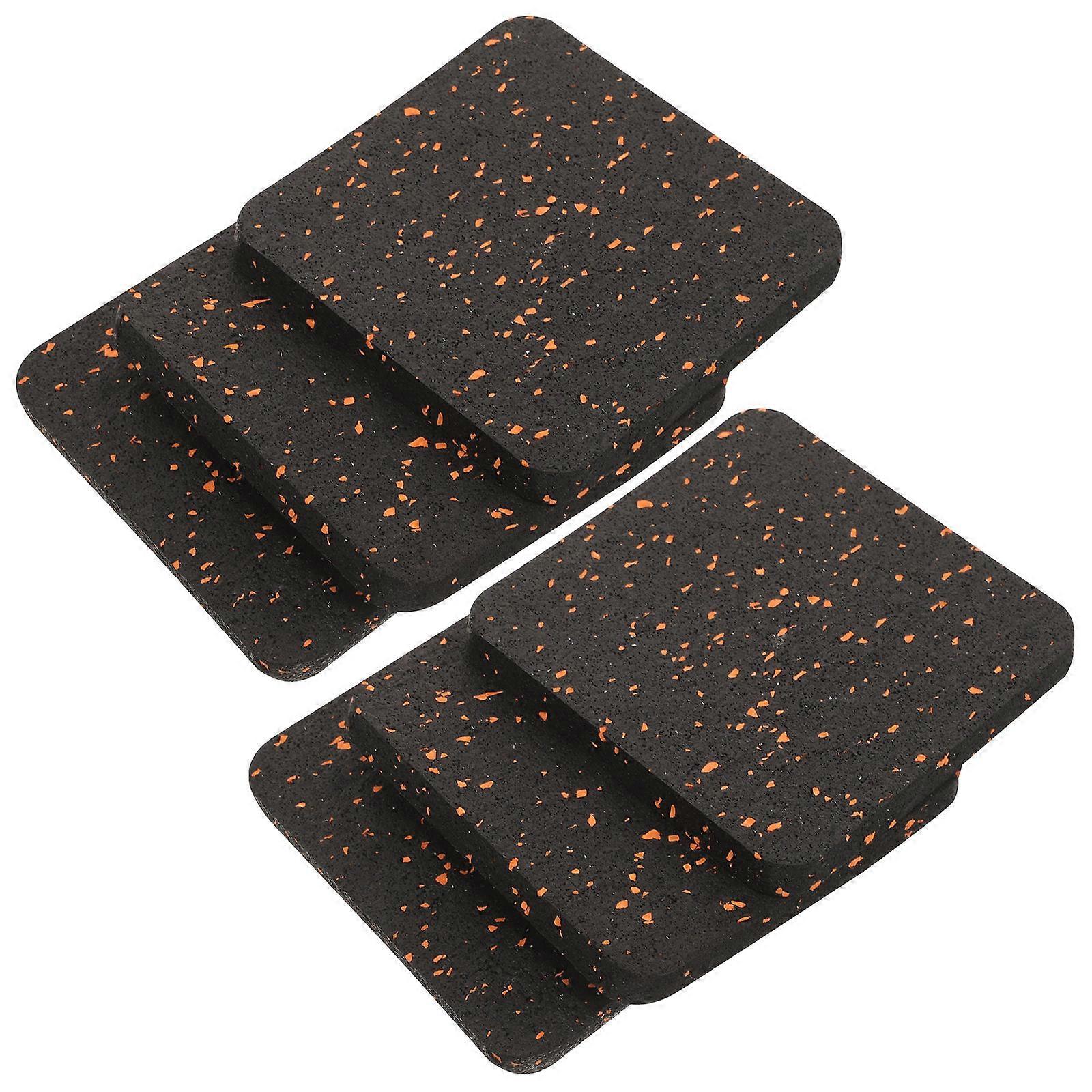 Floor Mat Treadmill Mat Shock Absorption For Gym Use 6Pcs Black Rubber Mats