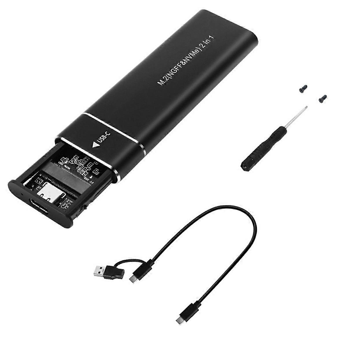 Θήκη SSD M2, Θήκη SSD M.2 NVMe SATA, USB 3.1 Type C Gen2 10Gbps, Χωρίς Εργαλεία, Μονάδα SSD M.2 NVMe NGFF, Μαύρο