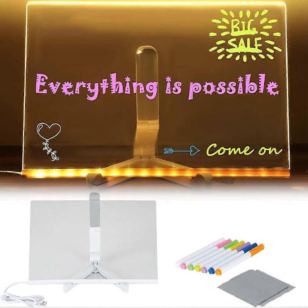 Kivvy Magic Board, LED Note Board with Colors, Acrylic Board, 7.87 inches