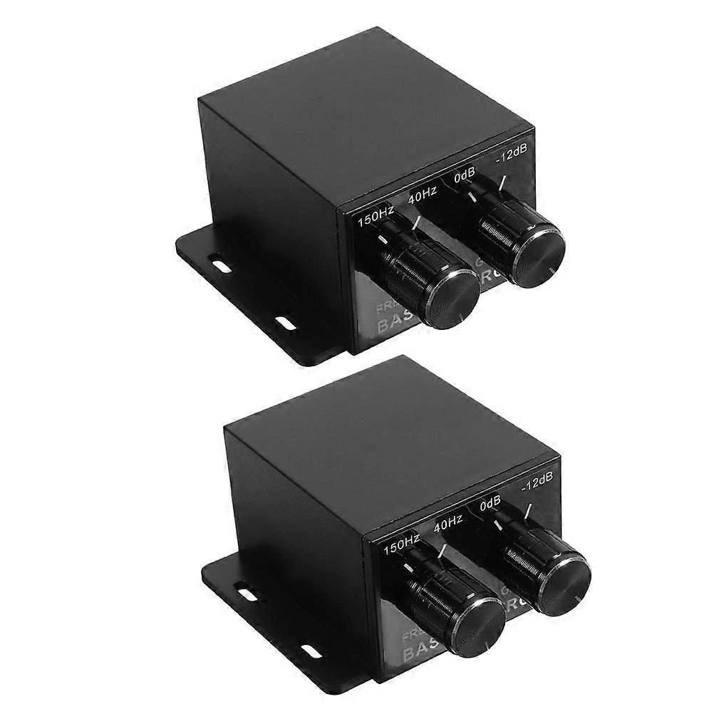 Bass Control Knob For Amplifier Car Audio Systems In-Car Use 7.60X6.90X3.20cm Audio Adjustment 2Pcs