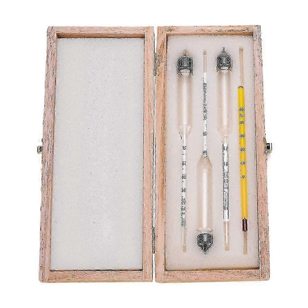 Hydrometer Alcohol Meter Set - Wooden Box Included - Accurate Measurements