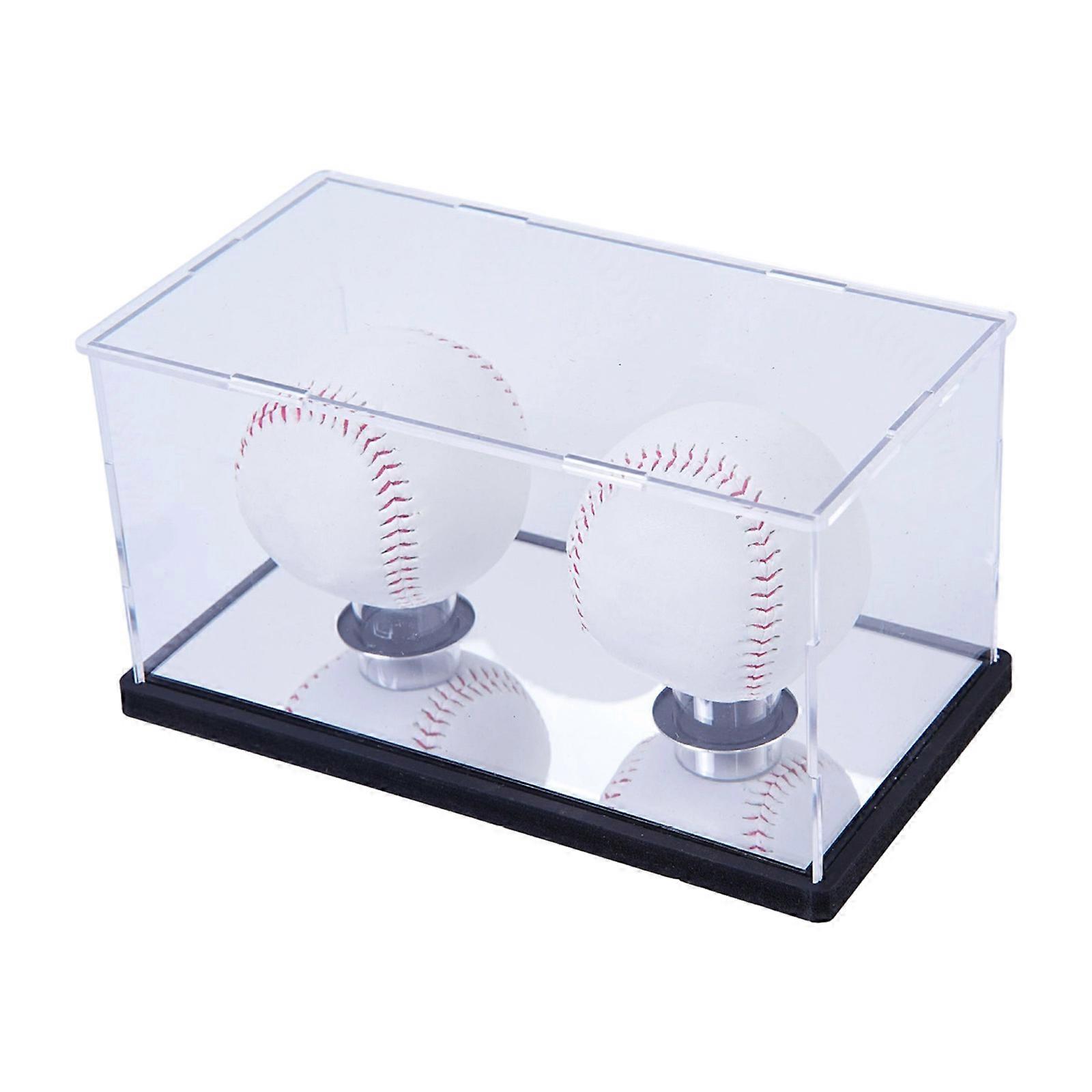 Clear Baseball Display Case Acrylic Baseball Display Stand Square Storage Box Memorabilia Showcase Display Protector Multicolor