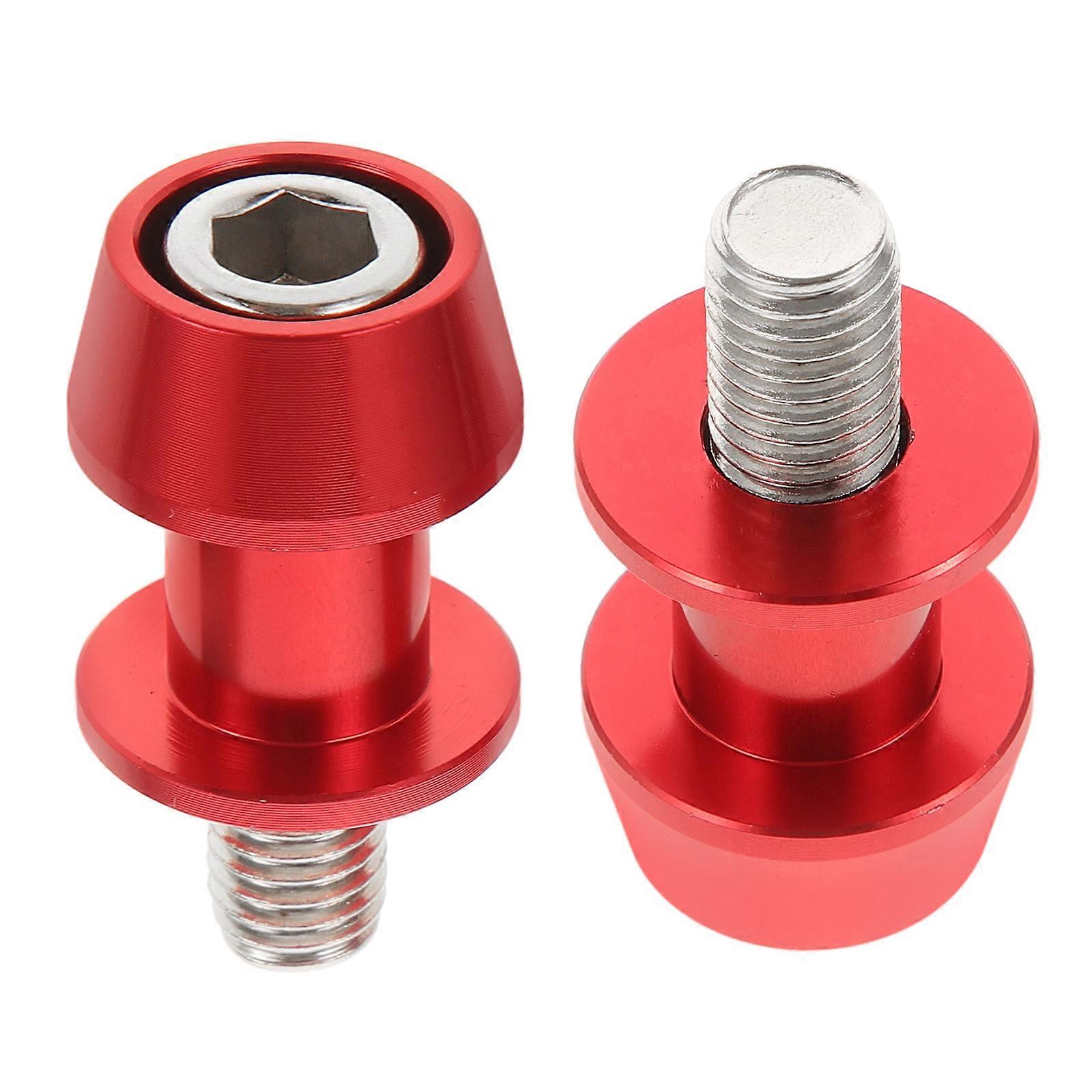 Motorcycle Swingarm Spool Screw for Easy Lifting and Stability 10mm Red Aluminum Alloy