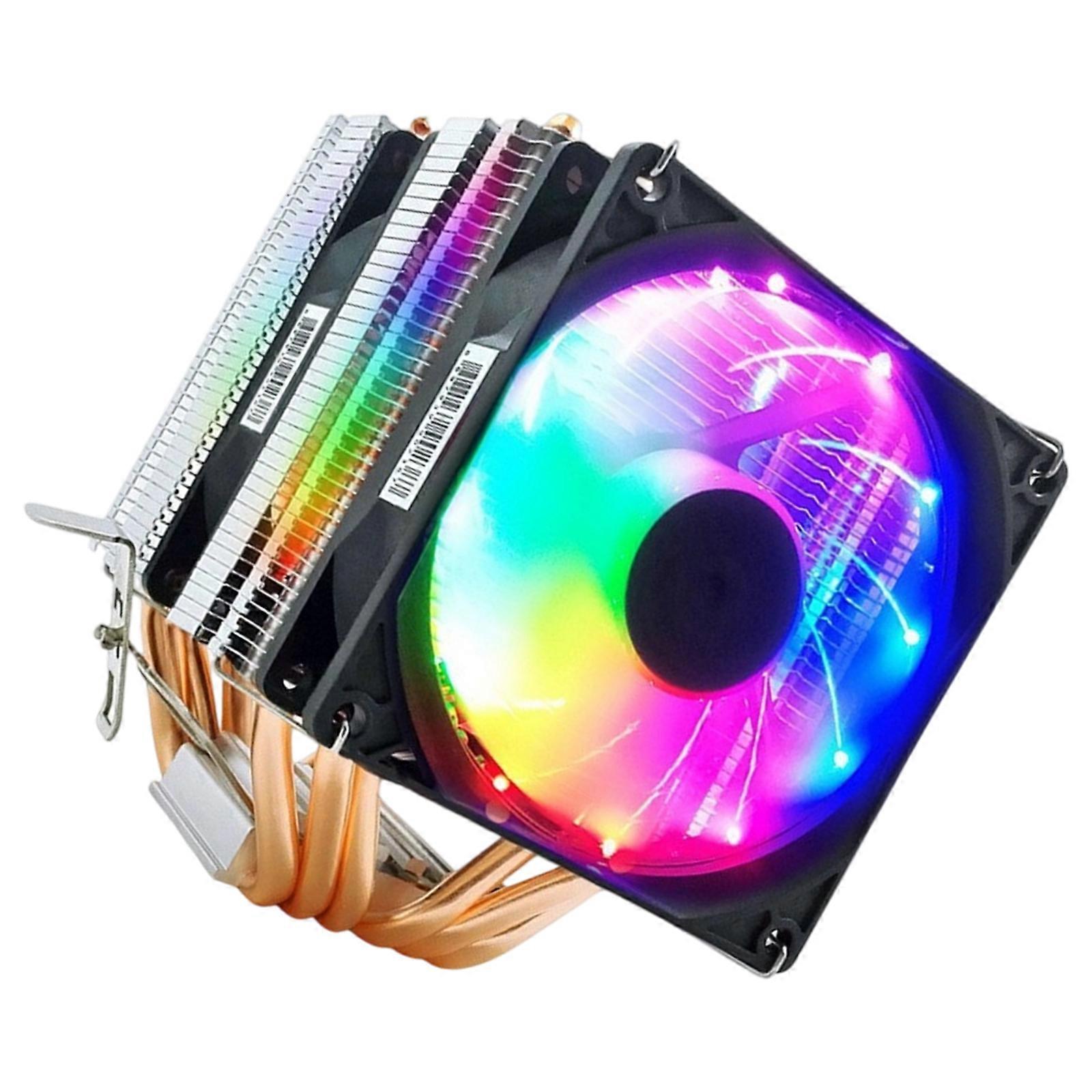 Advanced CPU Air Coolers Double Tower Heat Sink 6 Copper Heat Pipes PWM Controlled Fan Rgbs LED Low Noise Design Support Multicolor