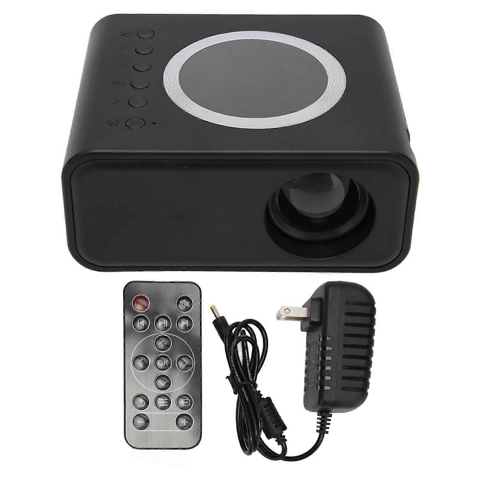 Mini Portable 1080P LED Projector: Home Theater for IOS, Android, Laptop - Black US Plug