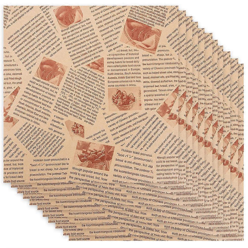 Light Brown Food Wrapping Paper Sheets Made of Waterproof Greaseproof Paper for Home Use 100pcs