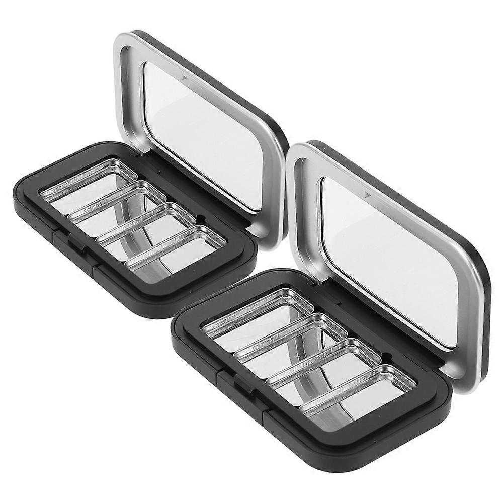 Magnetic Makeup Pallets Empty Eyeshadow Box for Storage 2Pcs Black Material