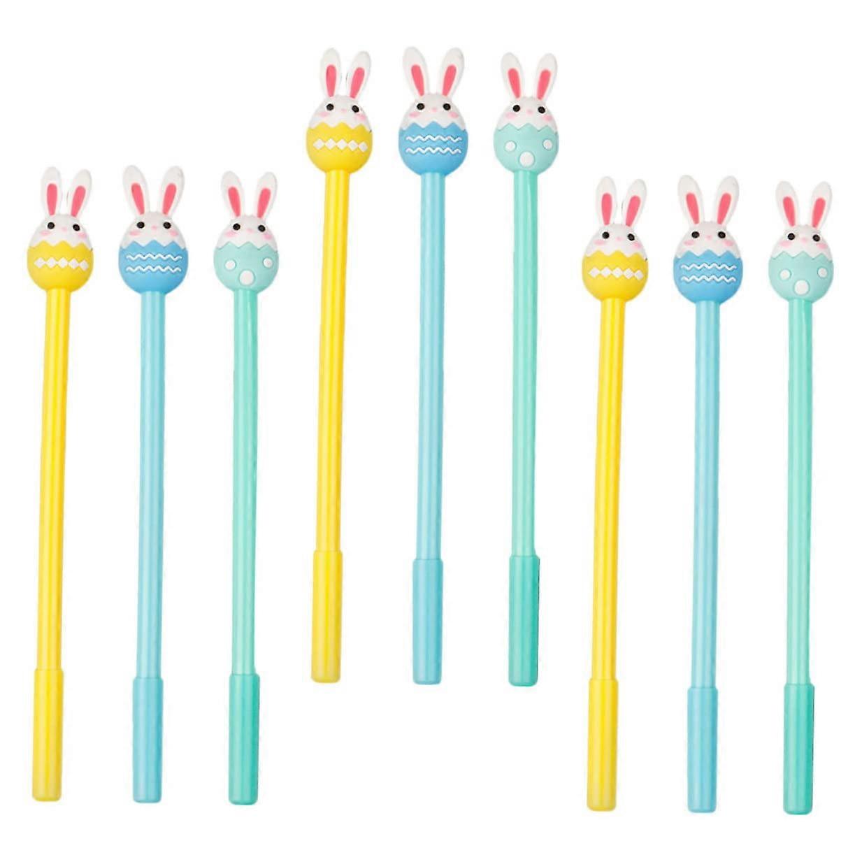 9-Piece Kawaii Gel Pens Set for Girls, Cartoon Bunny Design, Colorful Writing Instruments for School and Creative Projects
