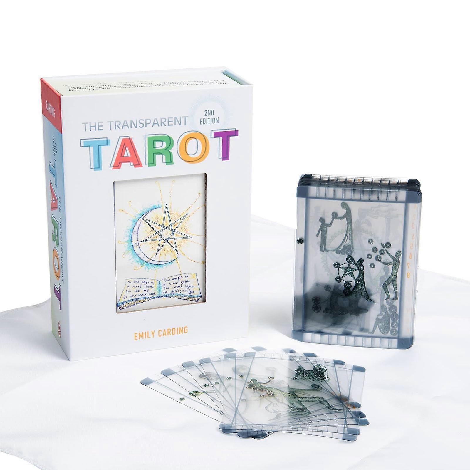 Tarot Cards The Transparent Tarot 78 Cards PET Material, Lightweight and Durable Floating Visual Effect Gift