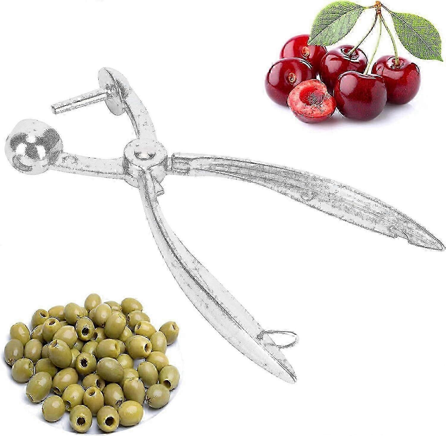 Manual Cherry Pit Remover & Kitchen Seed Tool - Versatile Pit Remover for Olives, Cherries, and Red Dates