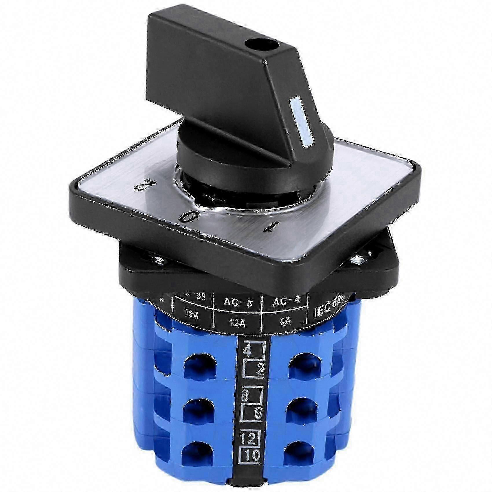 3 Position On-Off-On Rotary Cam Switch 20A Changeover Control