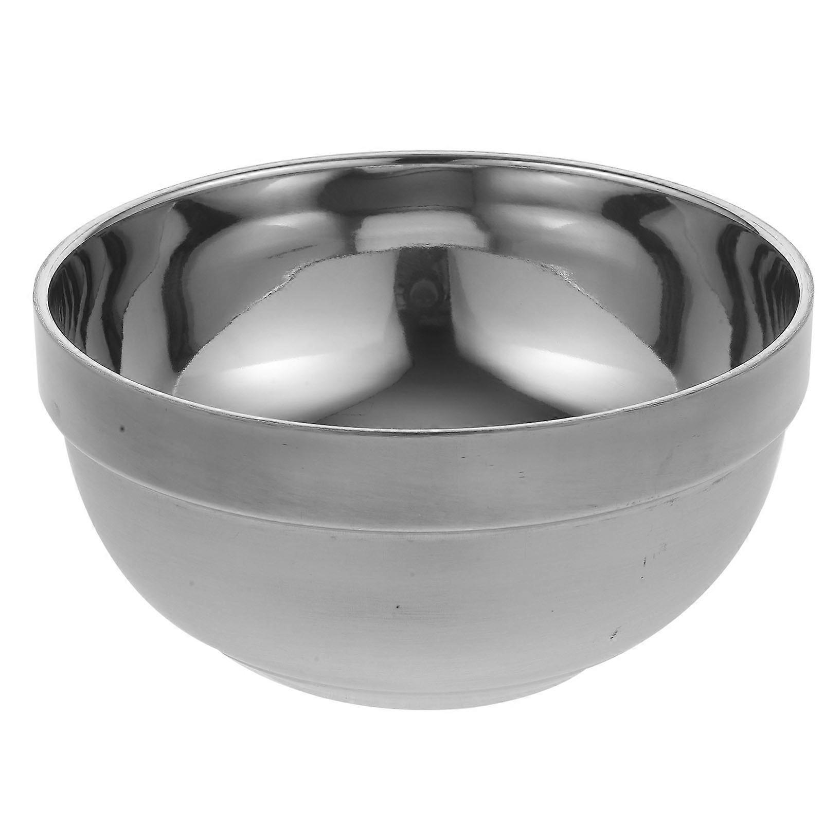 Stainless Steel Double Layer Soup Bowl, Thickened Insulated Ramen Noodle Bowl for Fruit Cereal Snacks, Portable Design