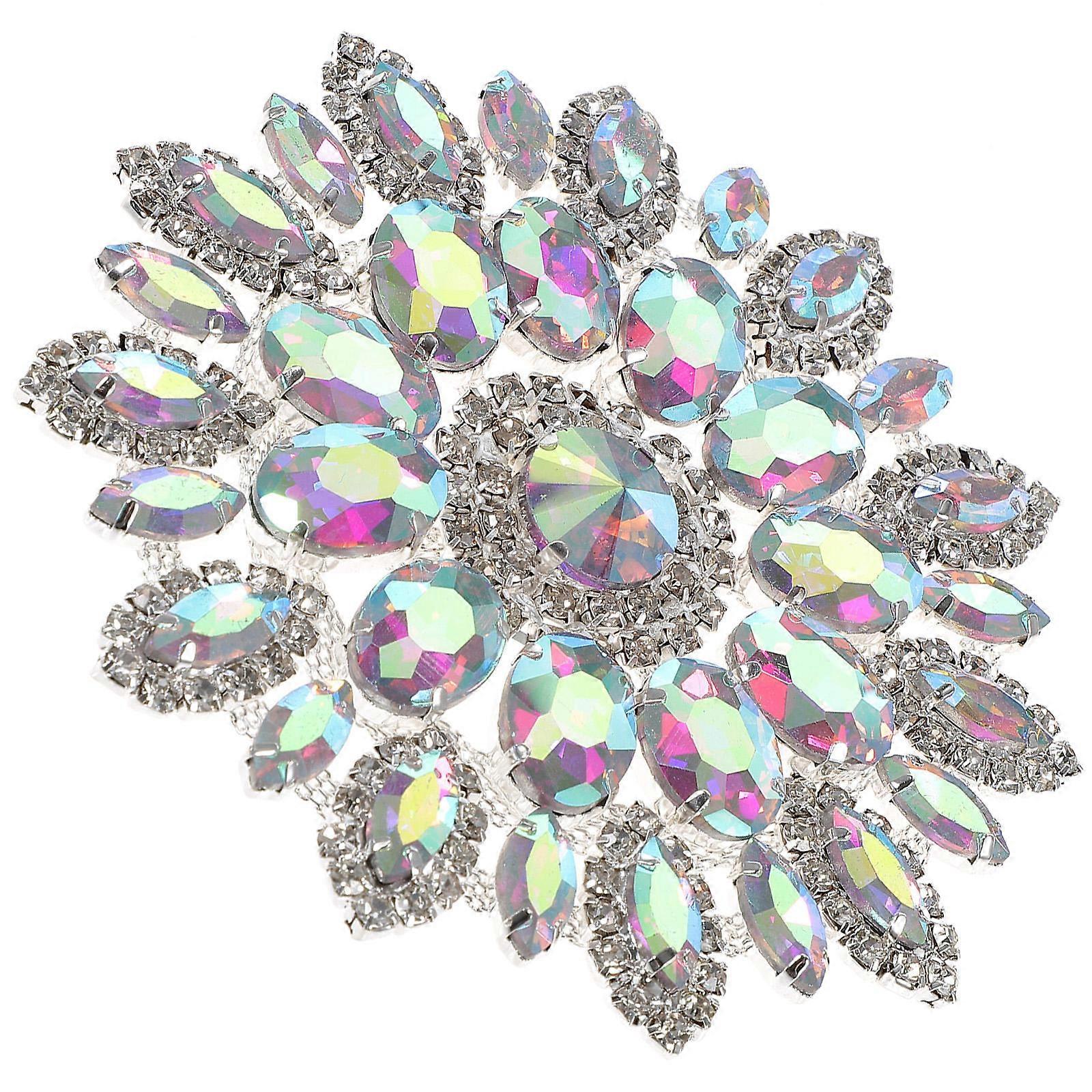 Creative Shape Rhinestone Brooch Patch Set for DIY Garment Decor 2pcs