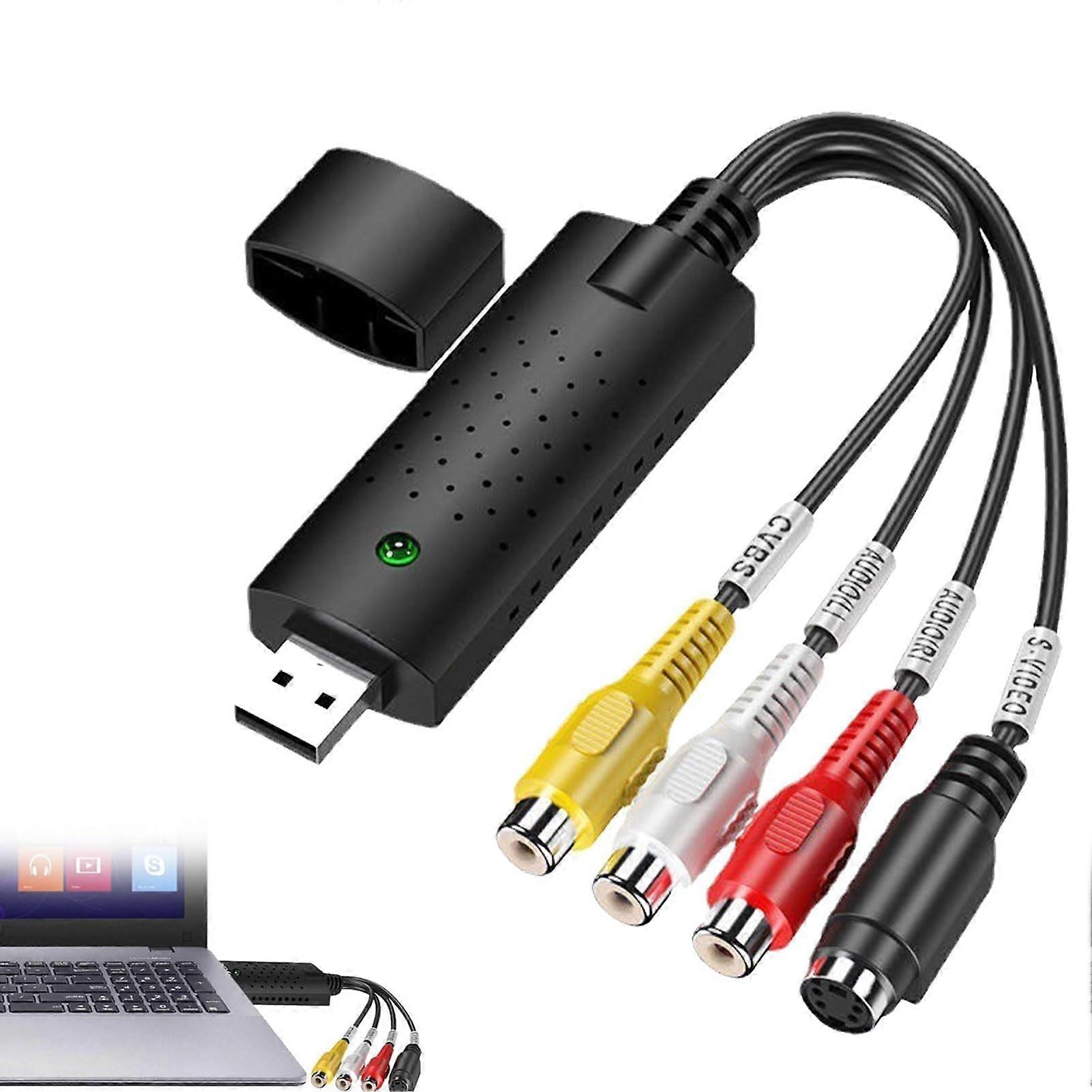 1 قطعة USB 2.0 Video Grabber Hi8 VHS إلى DVD Recorder ، محول VHS إلى USB لنظام التشغيل Windows XP 10/8/7