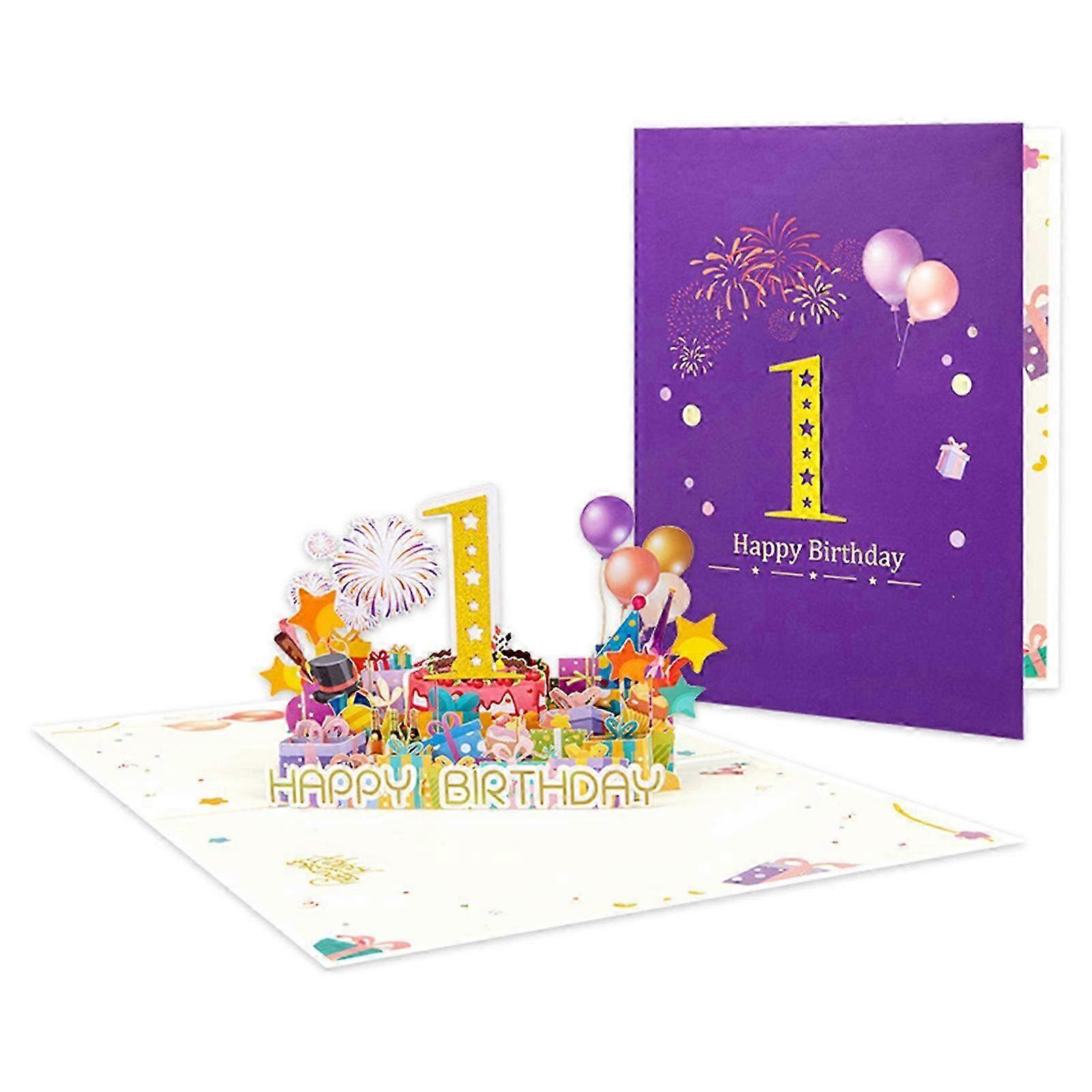 3D Pyrotechnics Popup Greeting Card for Birthday, Festival and Special Occasions - Elegant Handmade Popup Card