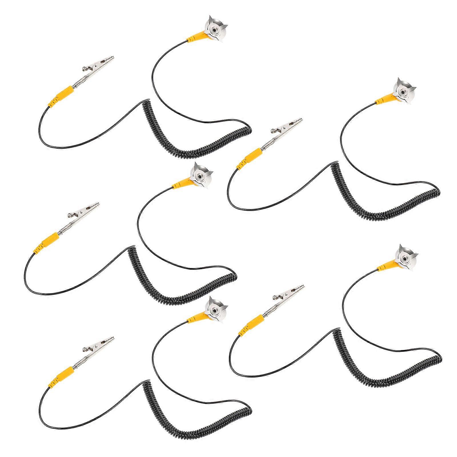 Anti Static Grounding Cable with PVC Material for Working Black 5pcs 0.5m