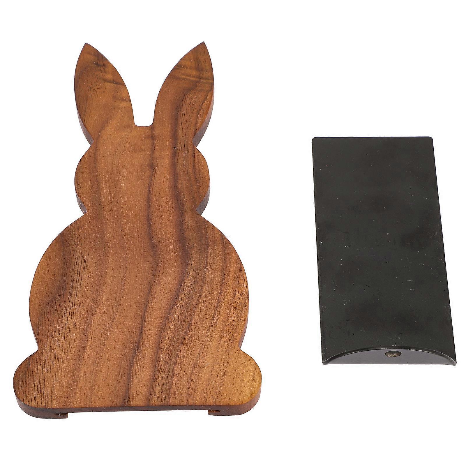 Wooden Bookend Rabbit Shape Decorative Effect Prevent Books from Falling Desktop Cabinet Shelf 1Pack