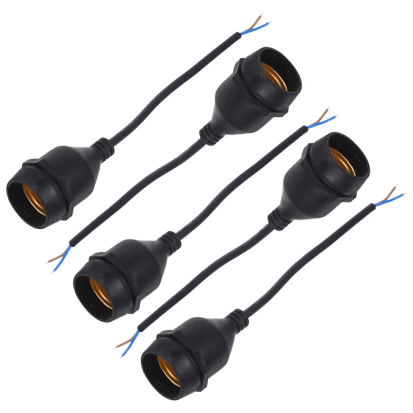 Pendant Lamp Base E27 Standard Light Bulb Fixture Rustproof Design For Living Room Rubber And Copper 5Pcs