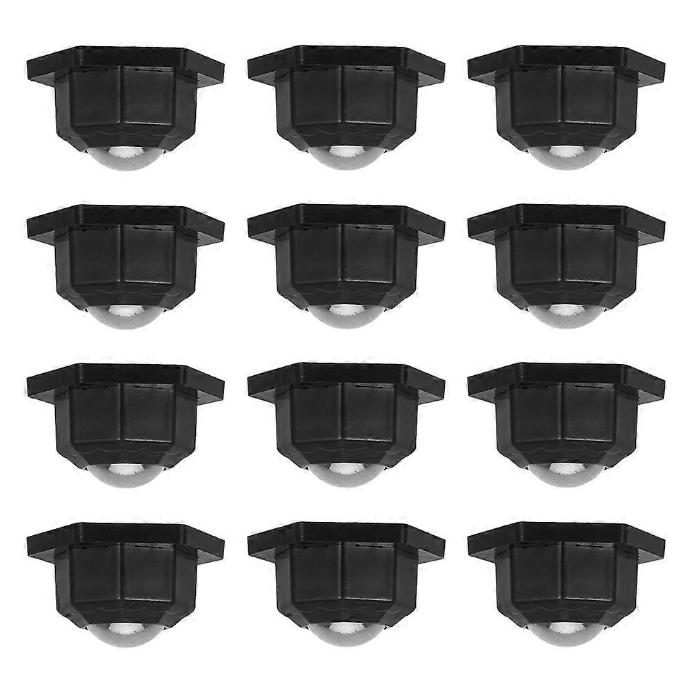Sturdy Stainless Steel and Plastic Trash Can Casters with Silent 360Degree Swivel Design for Home Use Black 12pcs