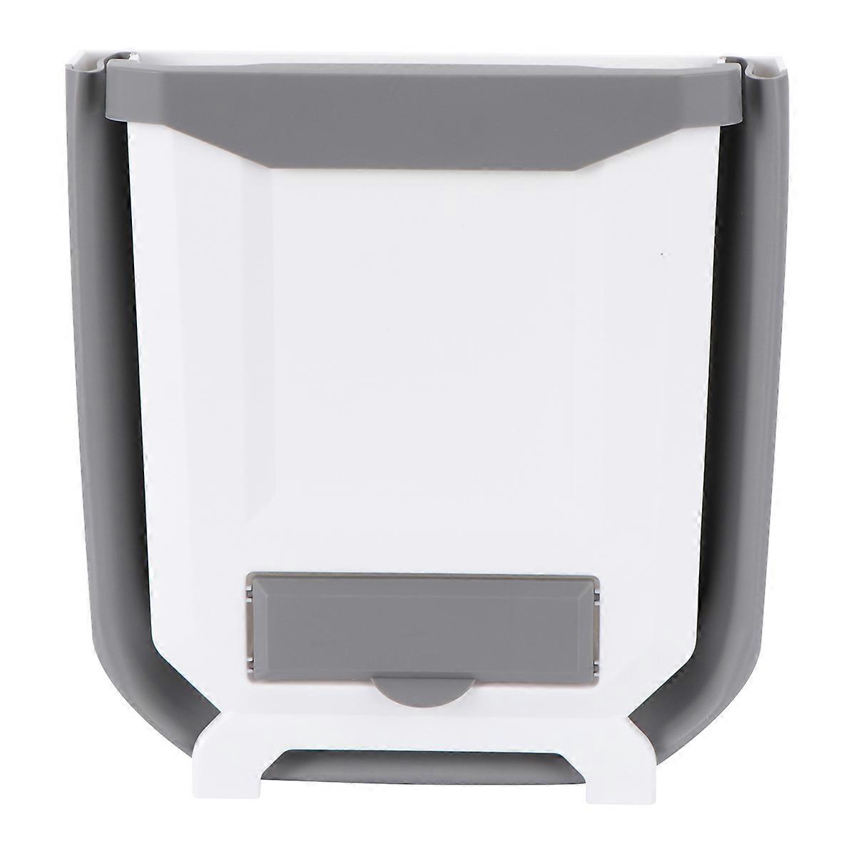 Compact Kitchen Trash Basket White Plastic Wall Hanging Container for Kitchen Use 1PC