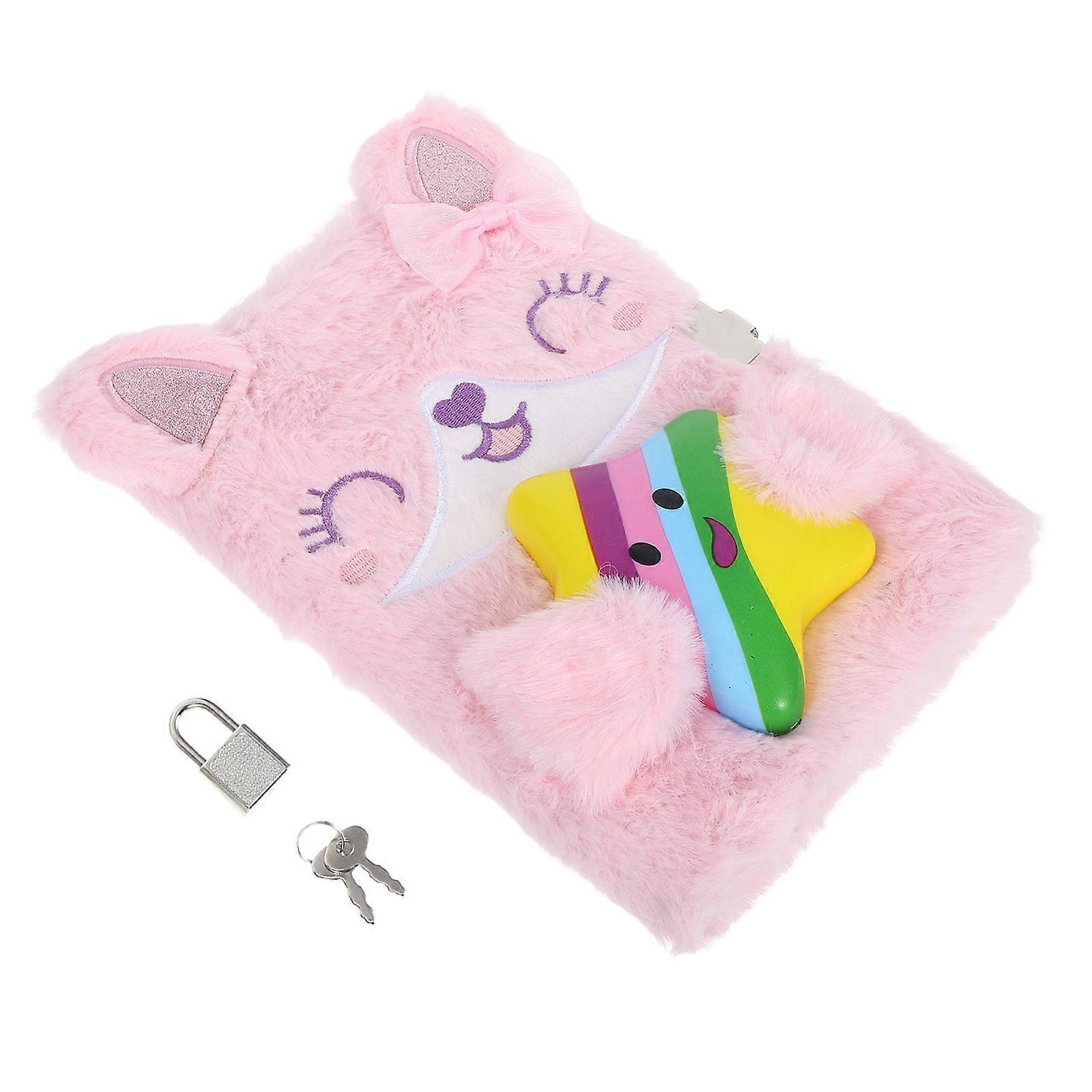 Soft Fuzzy Style Plush Notebook Rectangular Shape For Kids Girls School Travel Office 1Pcs