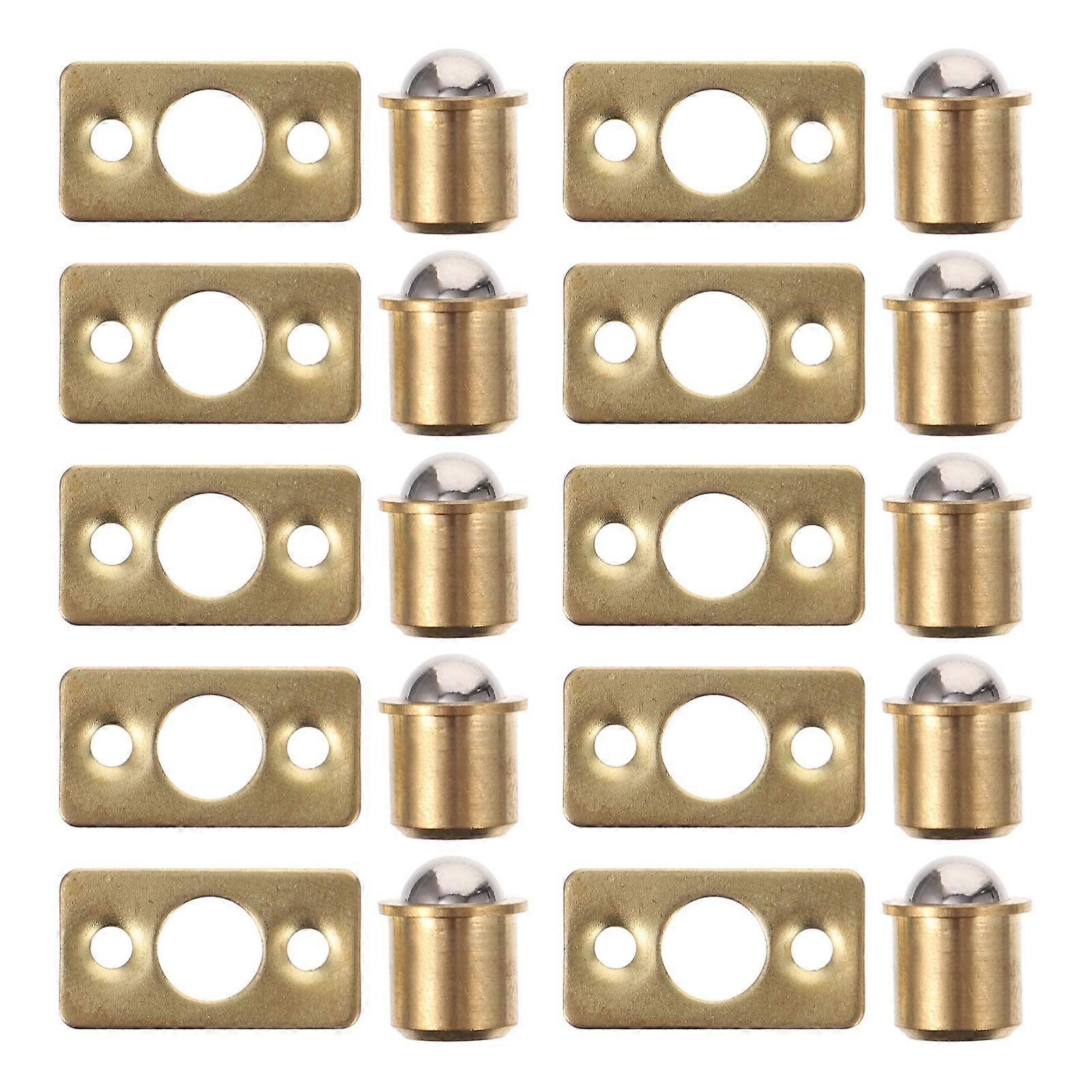 10-Piece Copper Ball Catch Door Spring Bolt Lock Hardware, Rust-Free Durable Accessories for Cabinets and Interior Doors