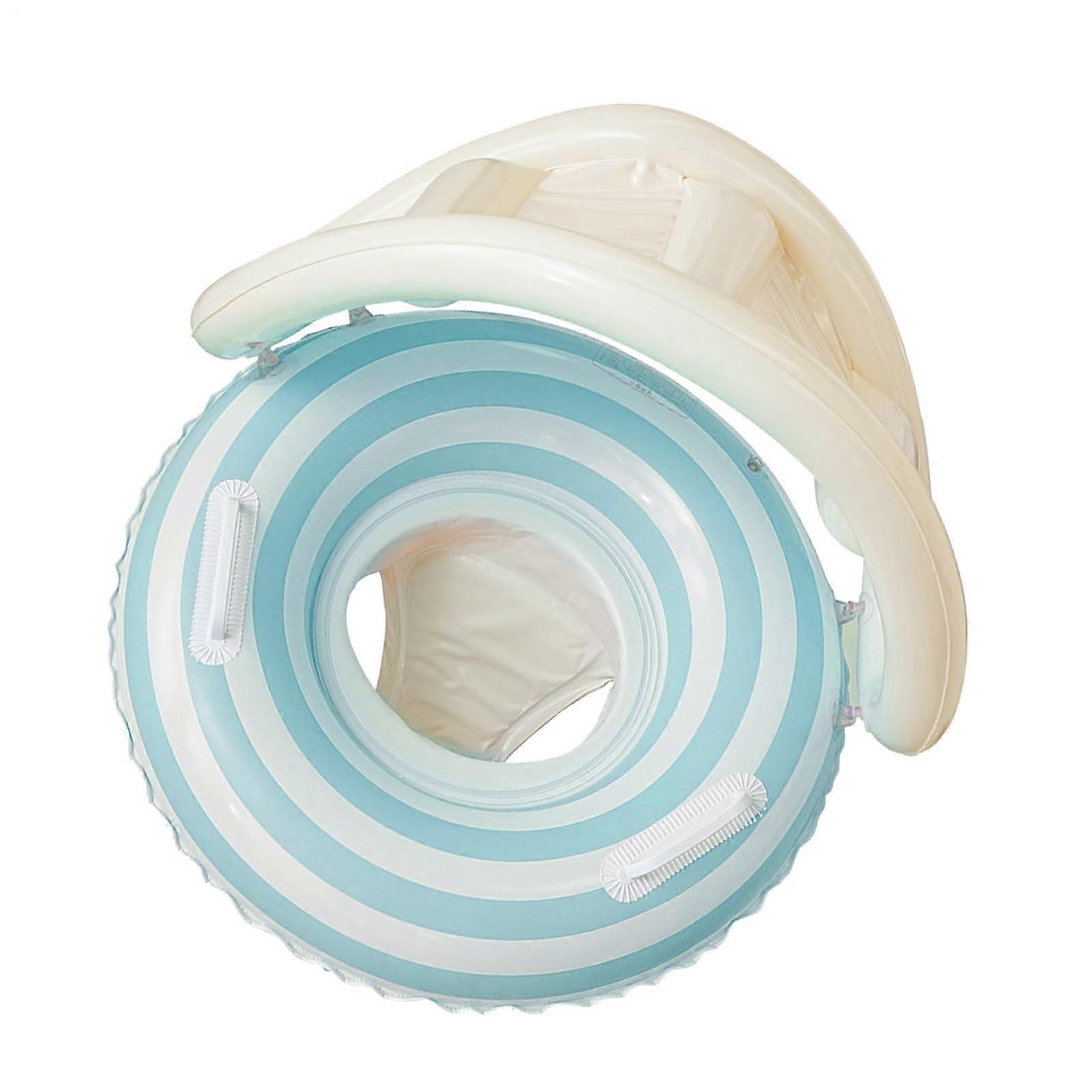 Baby Float with Canopy  Inflatable Toddler Swimming Aid – UVResistant for Water Play, Pool, Beach, Blue
