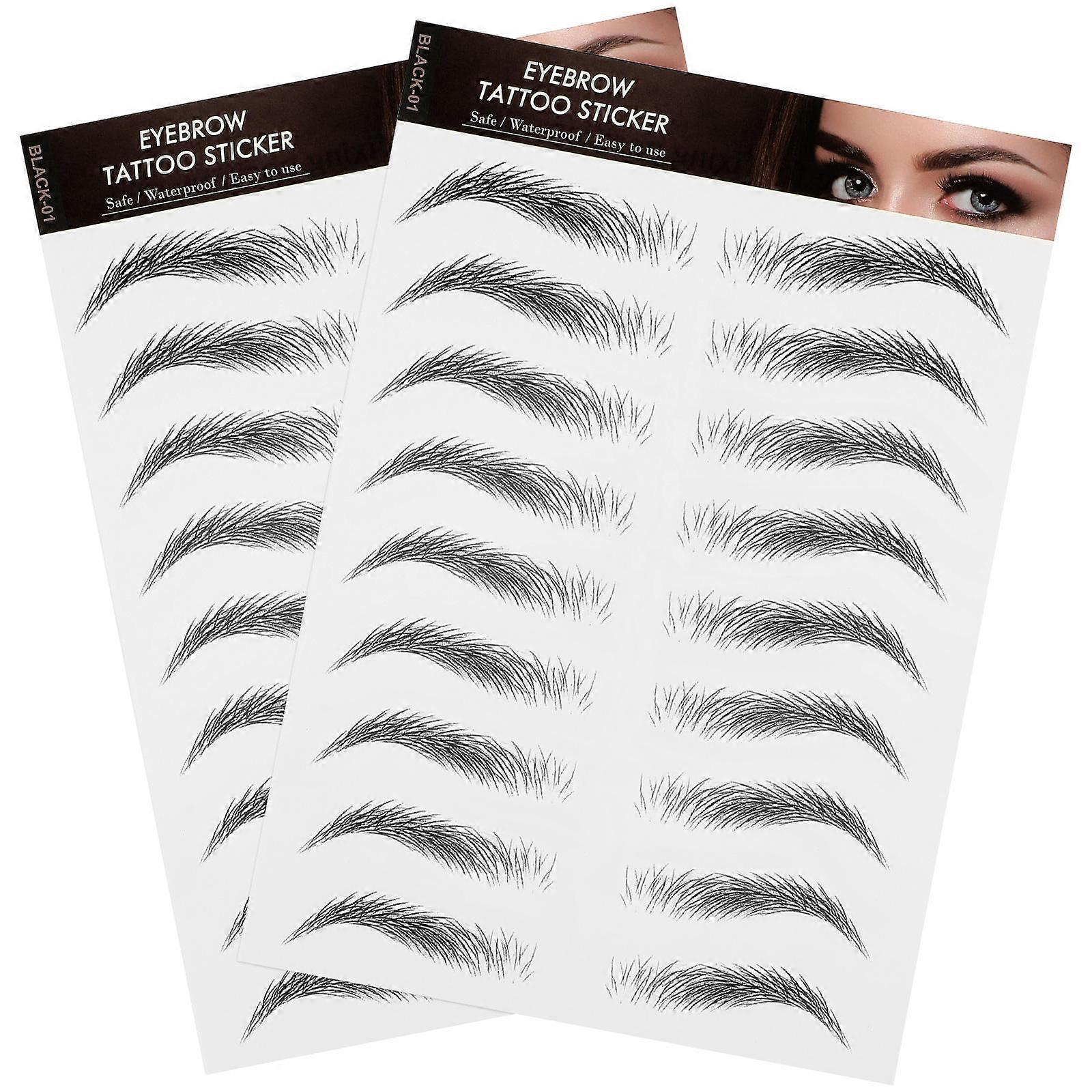 Waterproof Eyebrow Stickers Instant Full Brows Black for Makeup Use