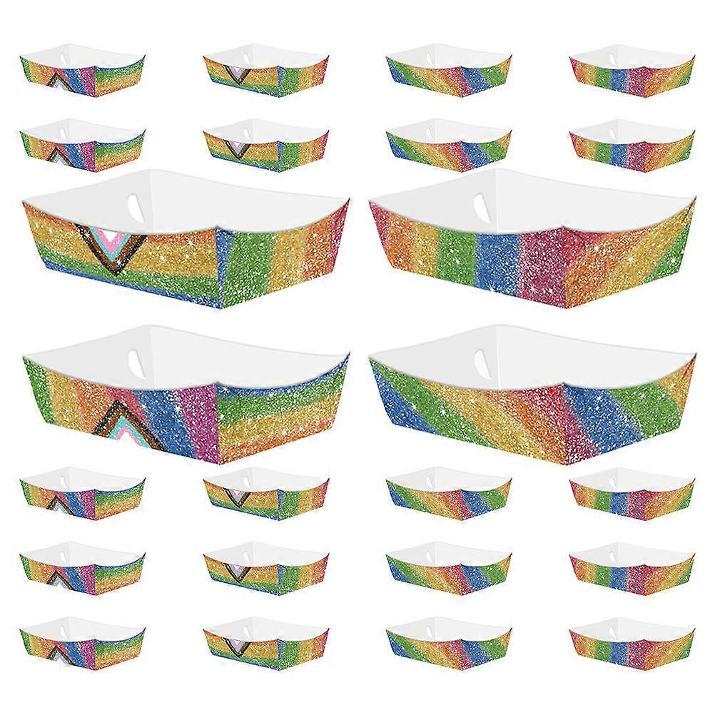 24pcs Greaseproof Paper Snack Trays, Lightweight Food Boats for Parties, Events, Birthdays, Picnics – Perfect for Candy, Popcorn, Hot Dogs