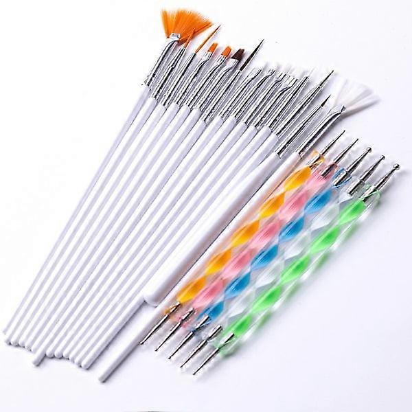 20-pack - Brushes for Nails / Nail - Nail Brushes White