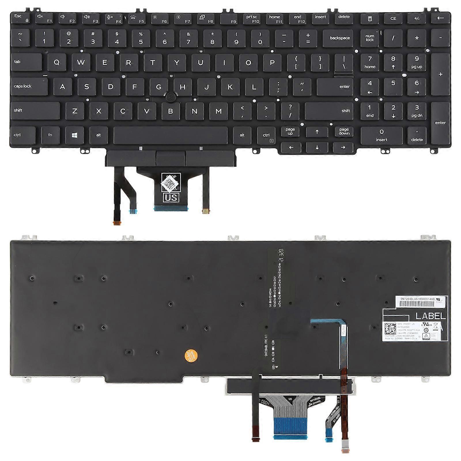 US Pointing Backlit Keyboard for Dell Latitude 5500 5501