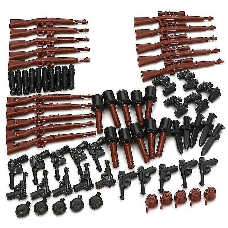 Kids Military Toy Building Blocks for Soldier Figures with Movable Arms and Weapons 100pcs
