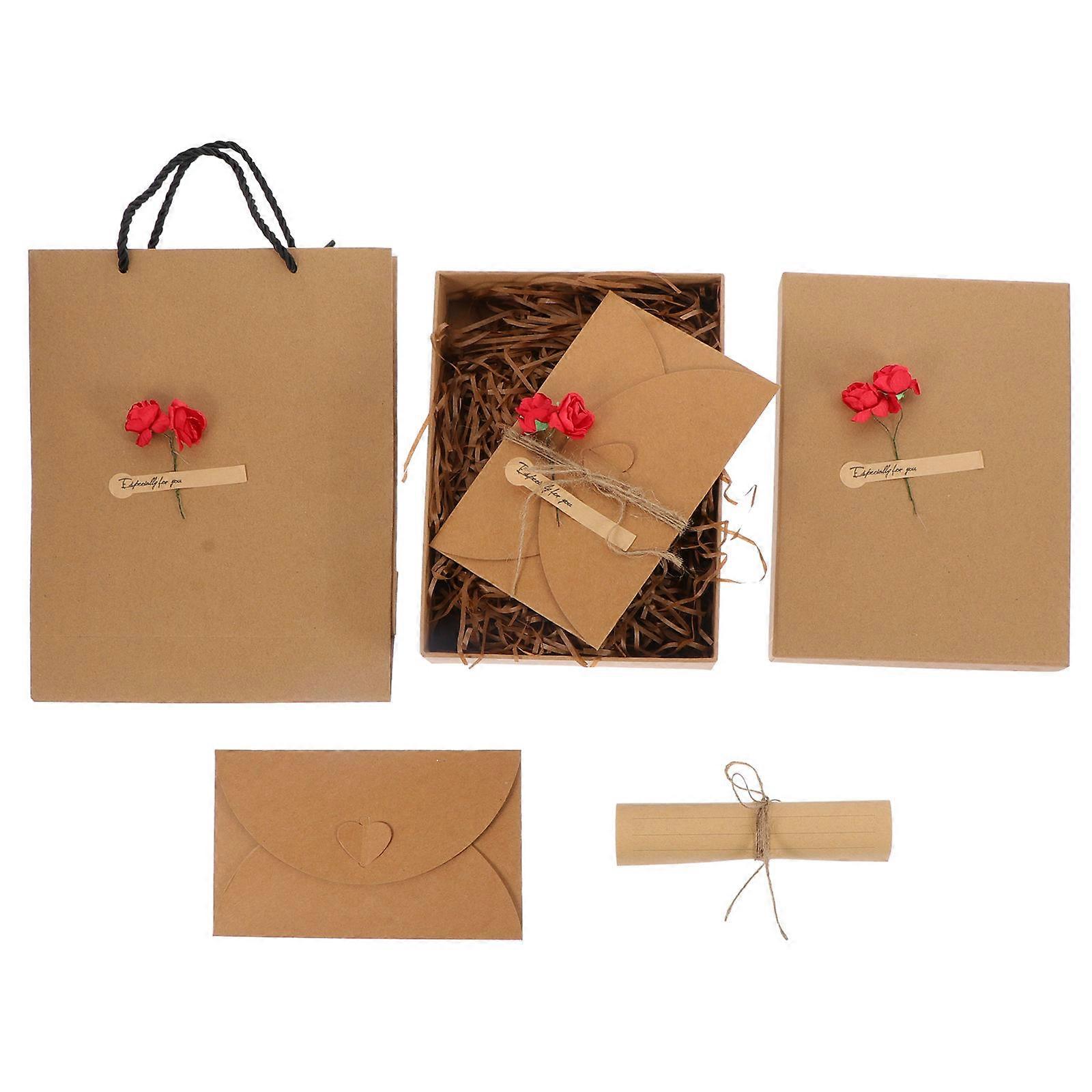 Valentine's Day Gift Pack with Red Stationery Paper and Envelopes for Greeting Use 1 Set