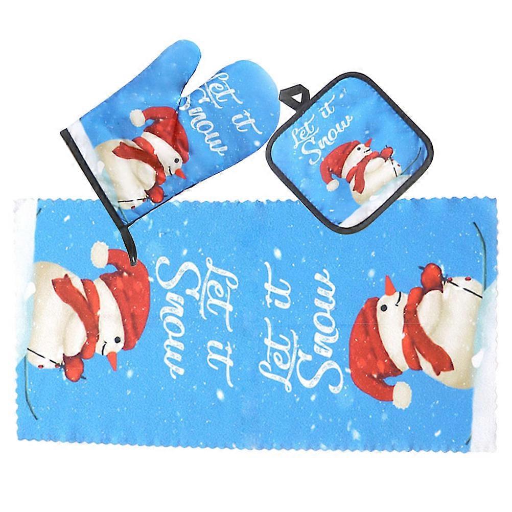 Decorative Oven Accessory Set Featuring 1 Set of Oven Gloves And Made From Premium Fabric With Heat-resistant Functionality