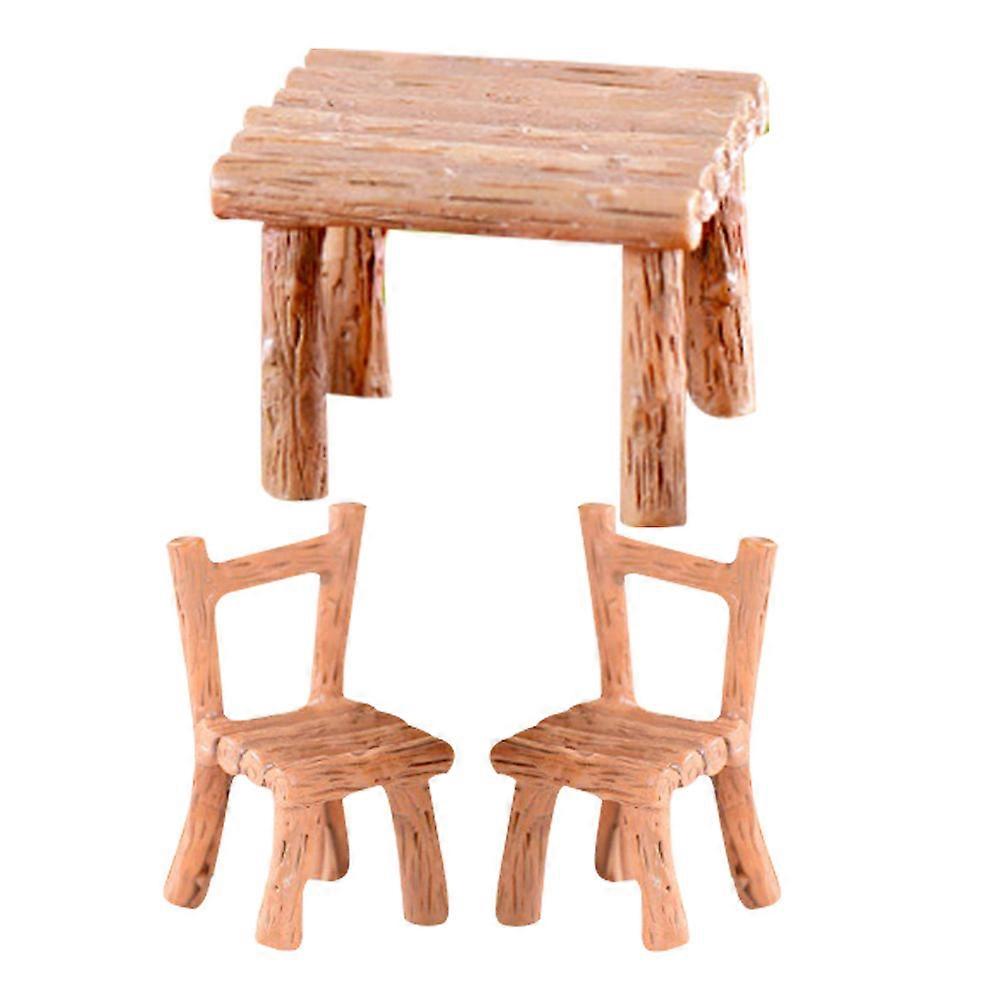 Miniature Resin Table and Chair Set for Dollhouses, Garden Ornaments, and DIY Micro Landscape Decor