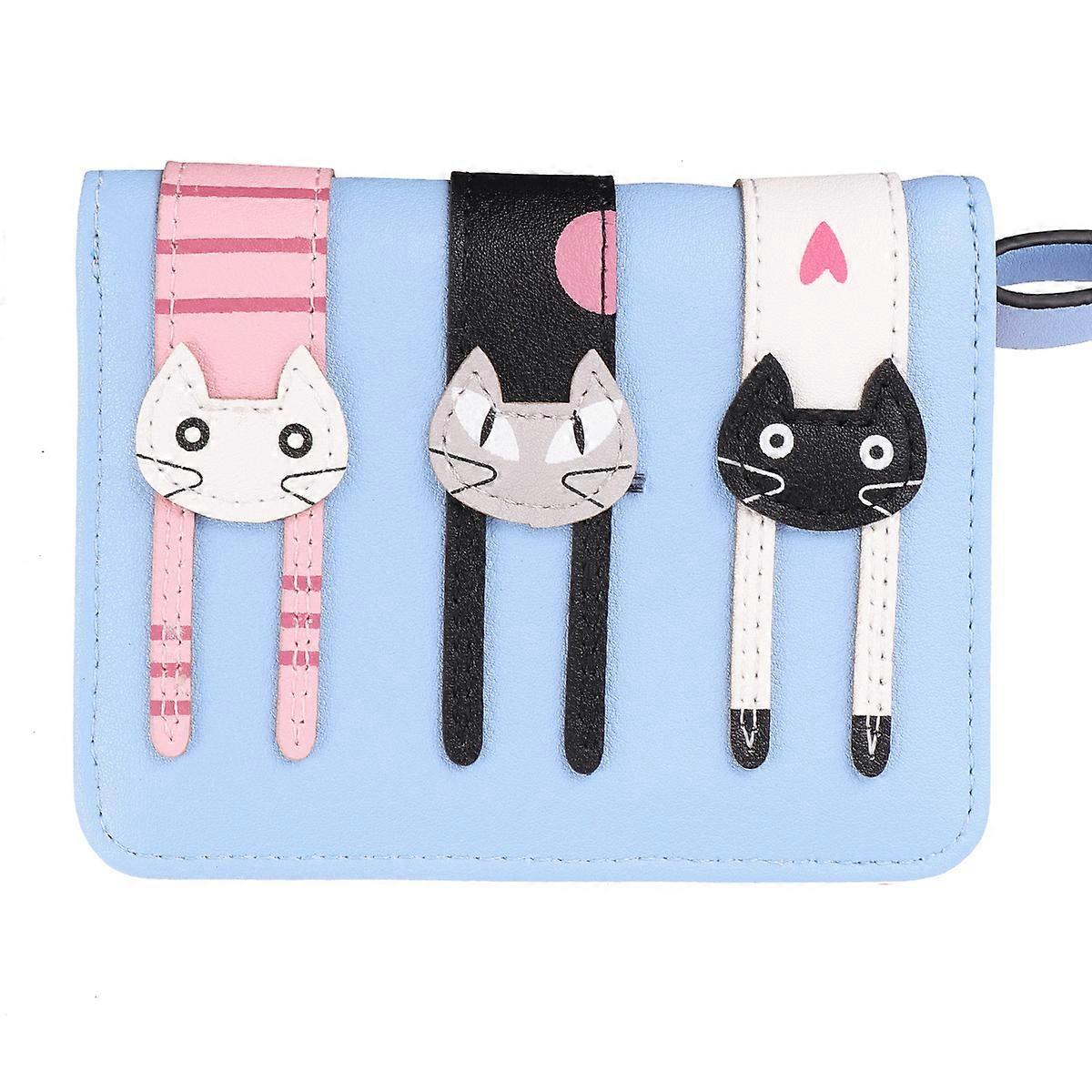 Cat Pattern Zipper Wallet for Women – Stylish PU Coin Purse – Multi Functional Design for School, College, Office Use – Chic & Durable