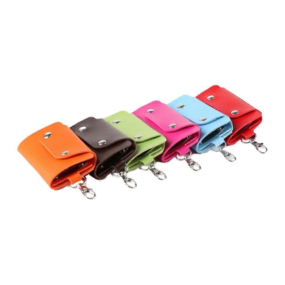 6 Pieces Bags Made of PU for Holding Keys Portable and Durable 2 Fold Door