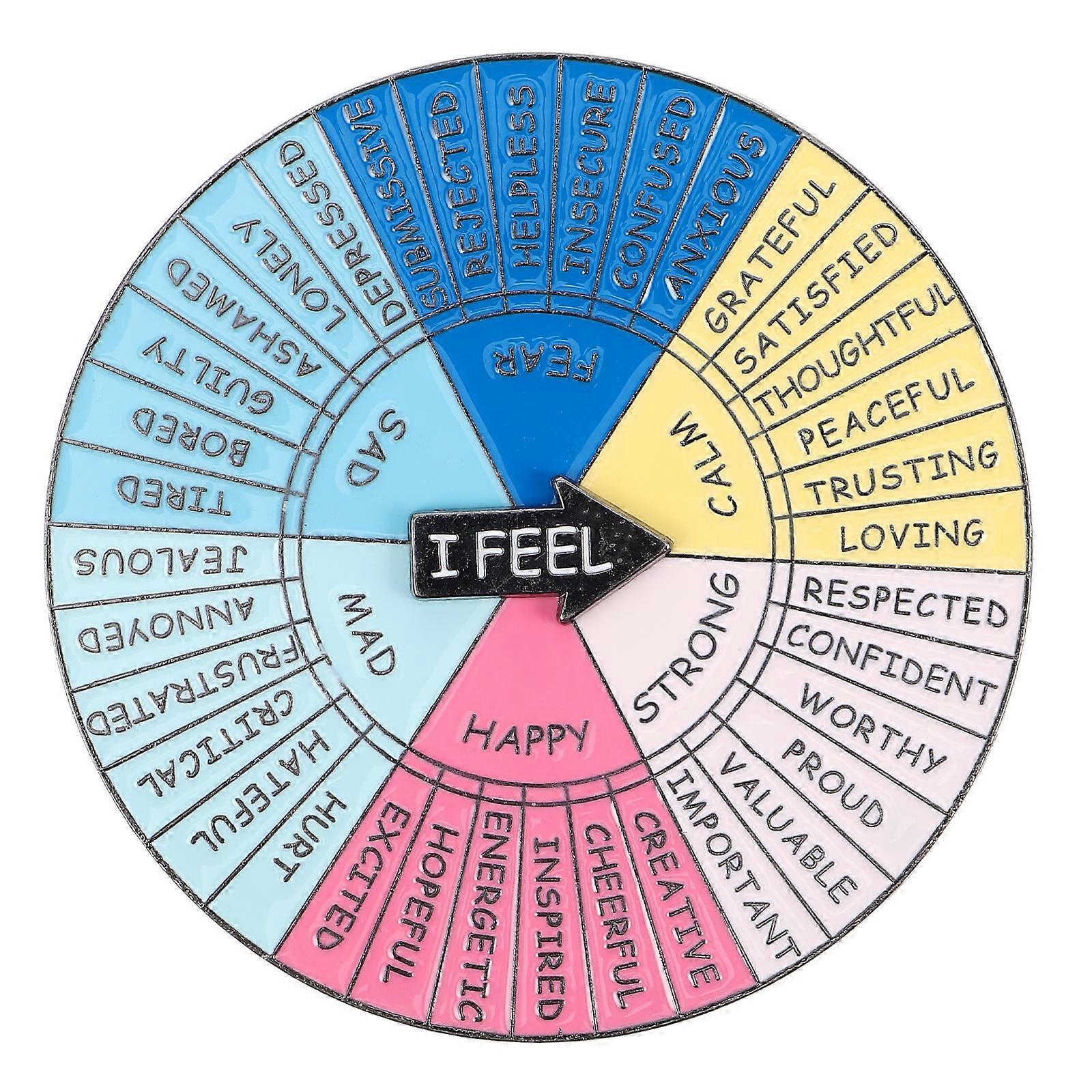 Mood Wheel Brooch with Rotating Design for Clothes Decoration Multi Color Alloy Lightweight