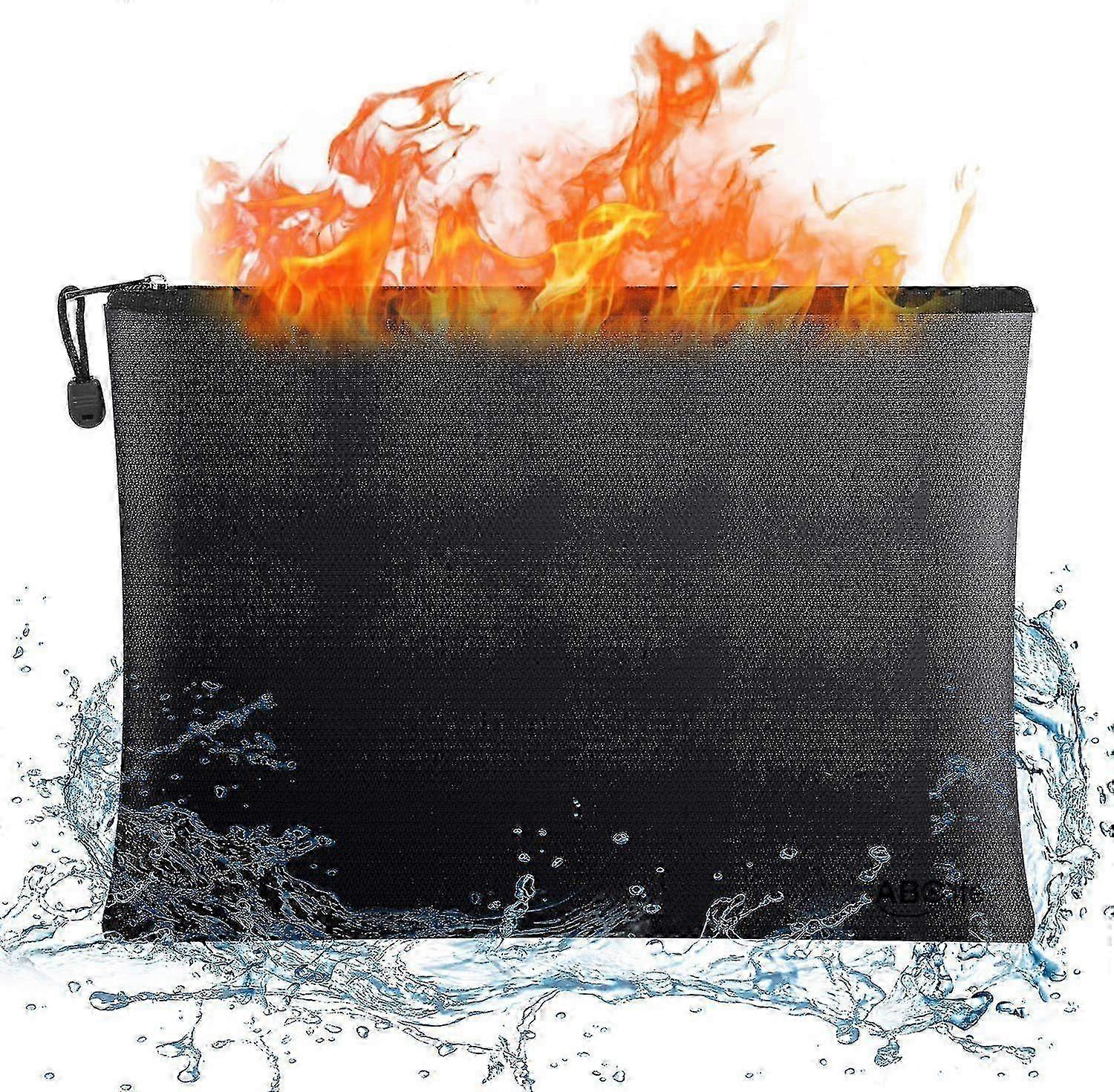 Fireproof Waterproof File Bag with Handle 10 x 12 Inches for Important Documents Storage