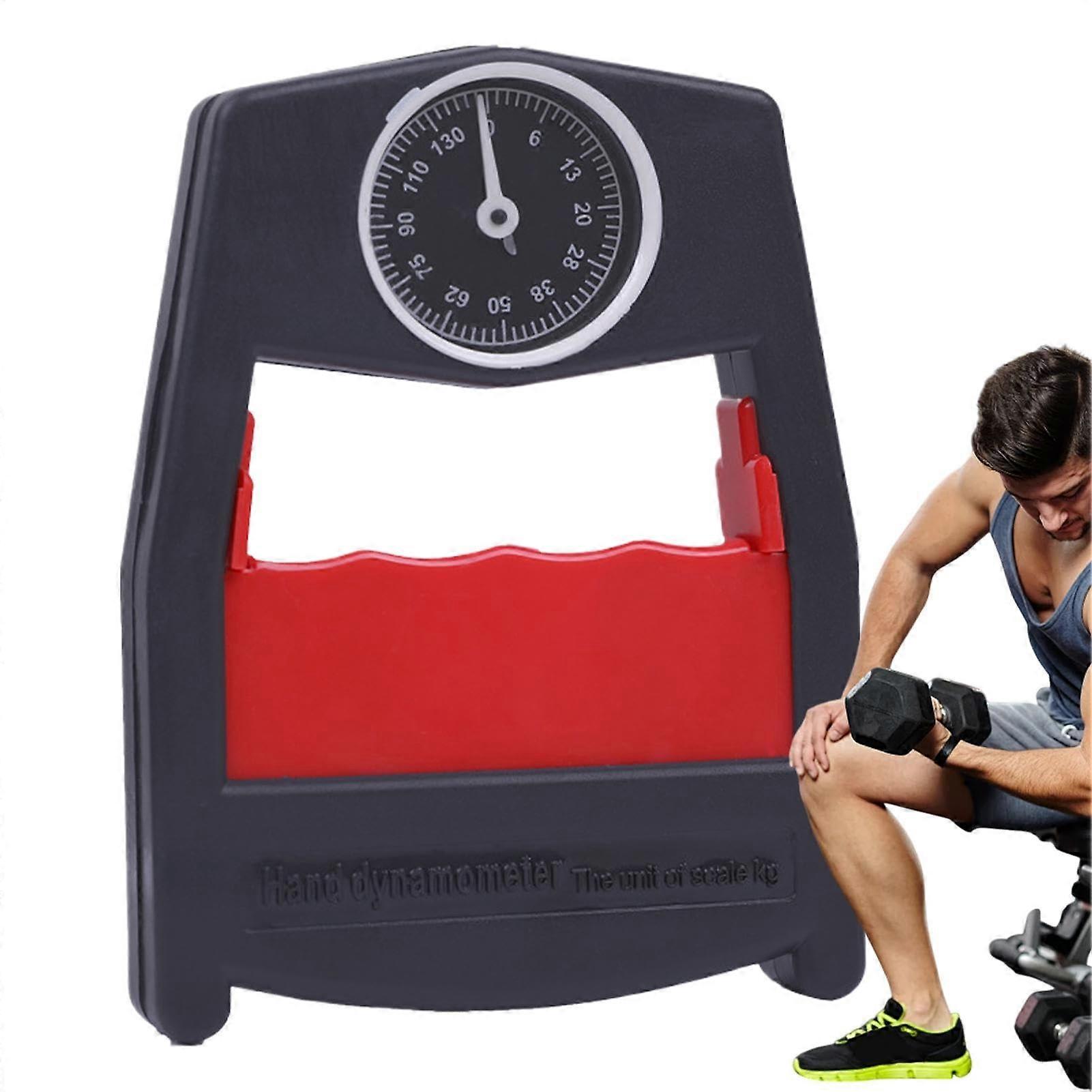 Hand Grip Dynamometer - Adjustable Strength Tester for Arm and Wrist, Red Grip Power Force Meter for Home and School Use