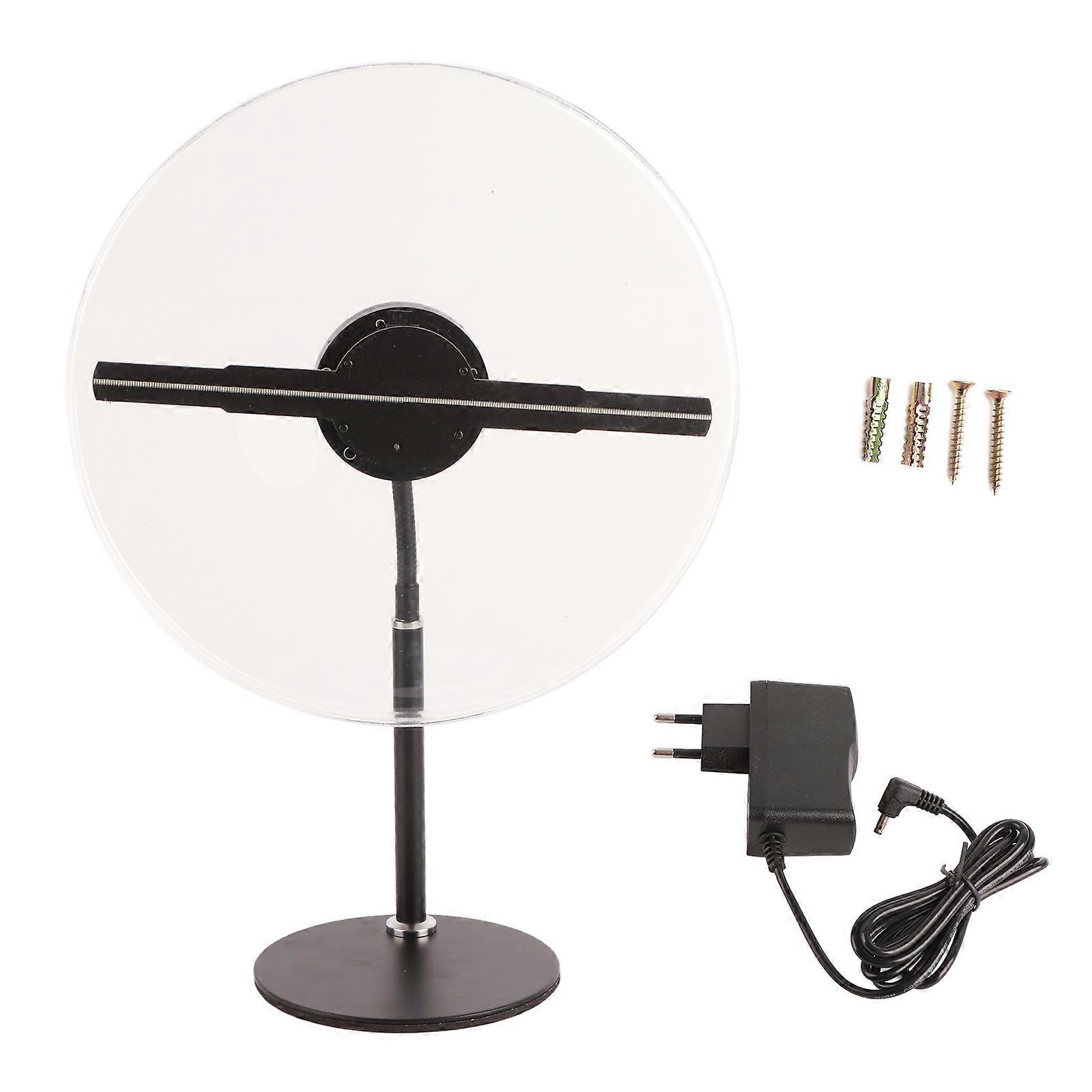 30CM 3D Holographic Projector with Stand - Vivid LED Fan Display, EU Plug 100-240V