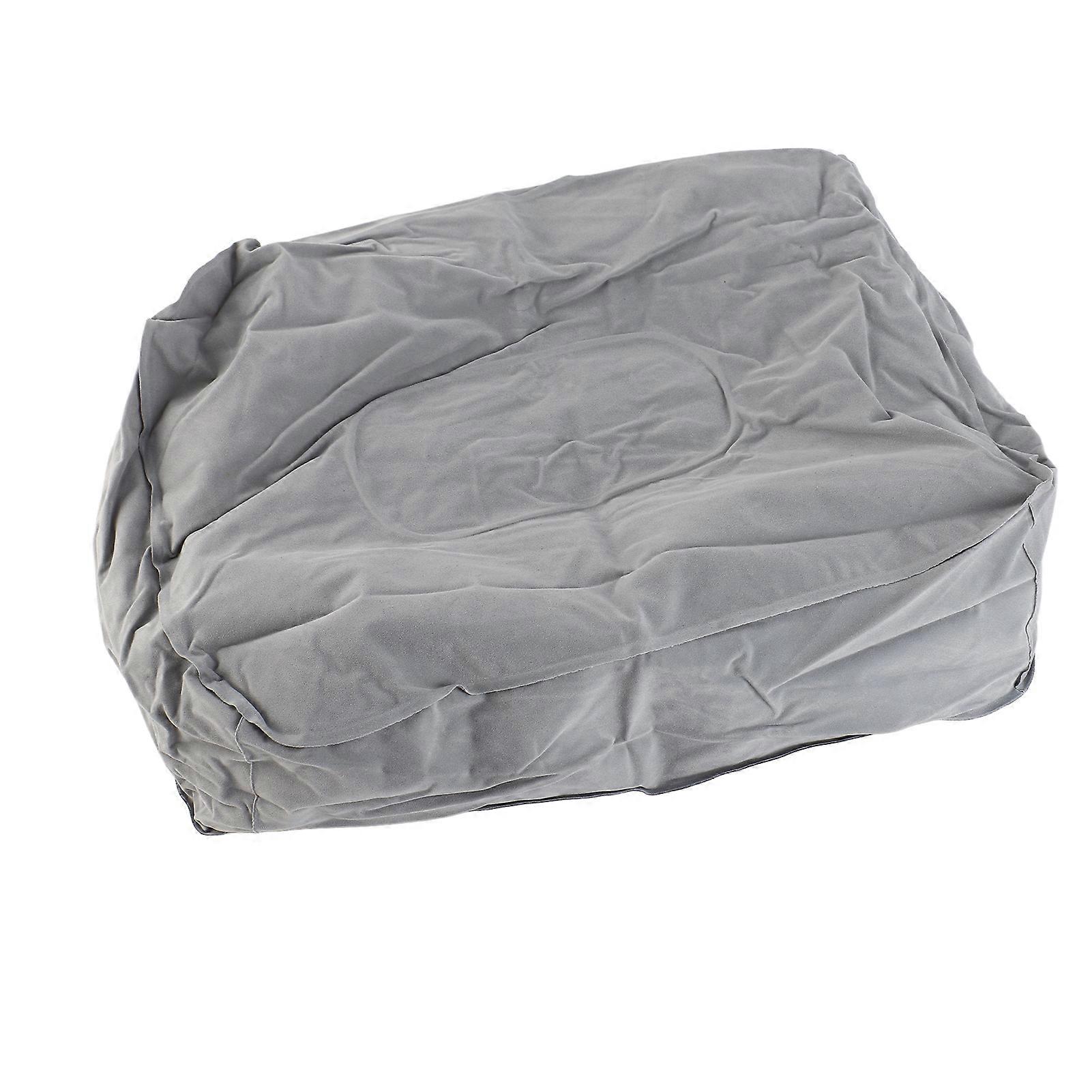 PVC Inflatable Foot Pad Pillow Travel Foot Rest Flocking Pillow Relax Cushion Gray Blue