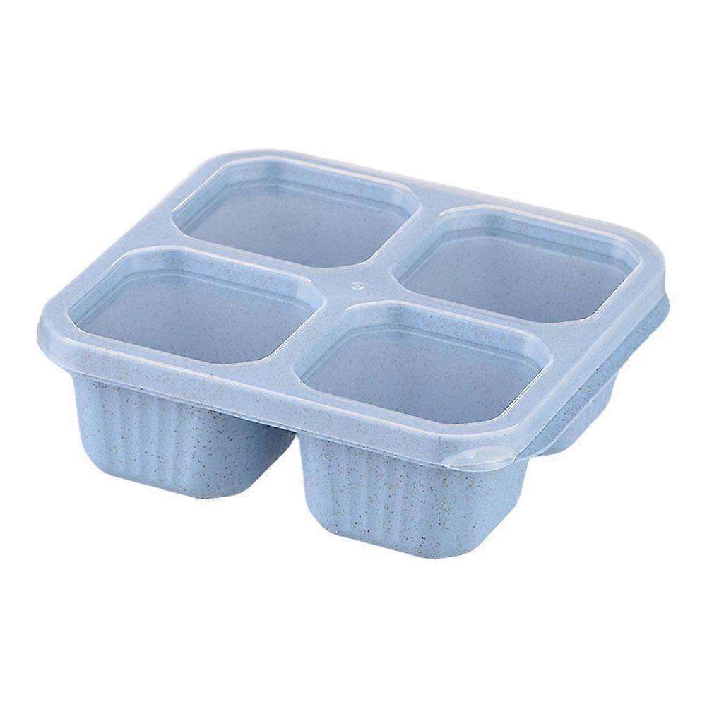 4 Grid Snack Box Eco-Friendly Wheat Straw Bento Lunch Container With 4 Compartments Leakproof Durable For On The Go