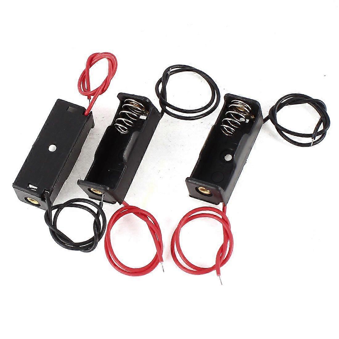 sourcing map 3 Pack 23A 12V Battery Case Holder Double Cables Black Replacement for Electronics Devices