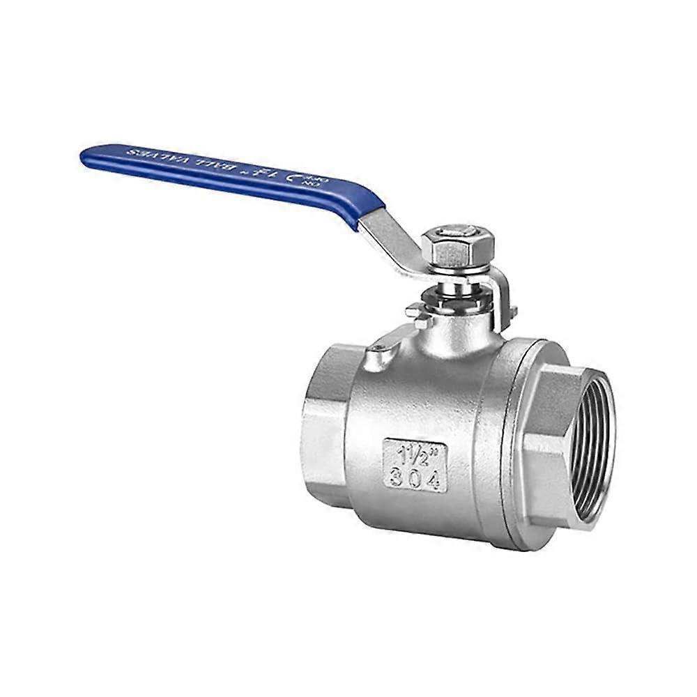 304 Stainless Steel Ball Valve, Two-Piece Cone Threaded On/Off Valve, Sizes 1/4" to 2" Available