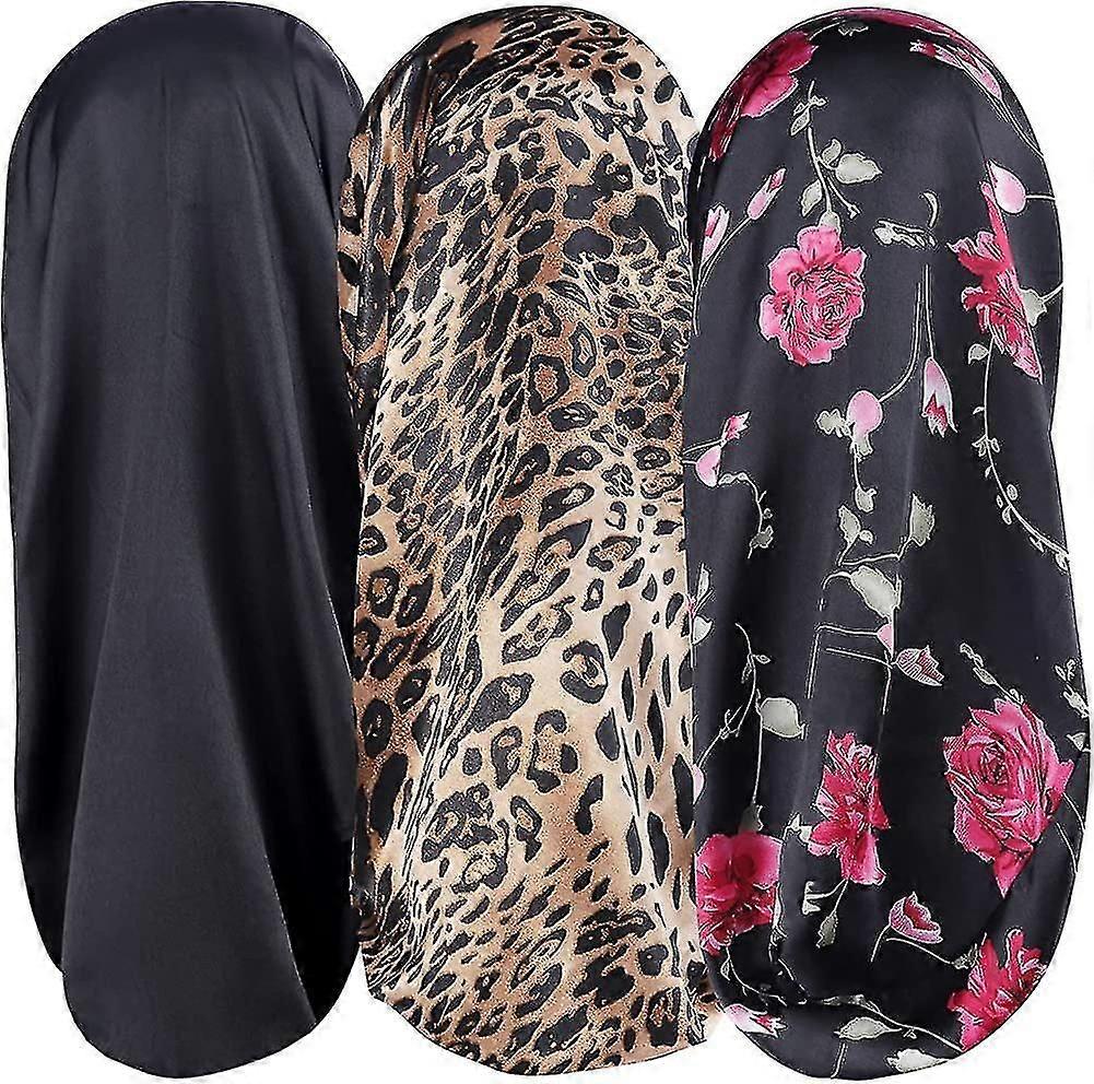 Silk Satin Sleep Cap, Long Satin with Soft Elastic Band, Extra Large