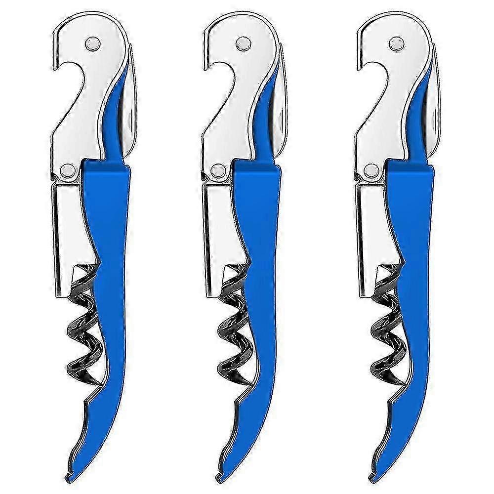 Soft Touch Double-Hinged Waiter's Corkscrew Wine Opener for Wine Enthusiasts - Elegant Blue Gift