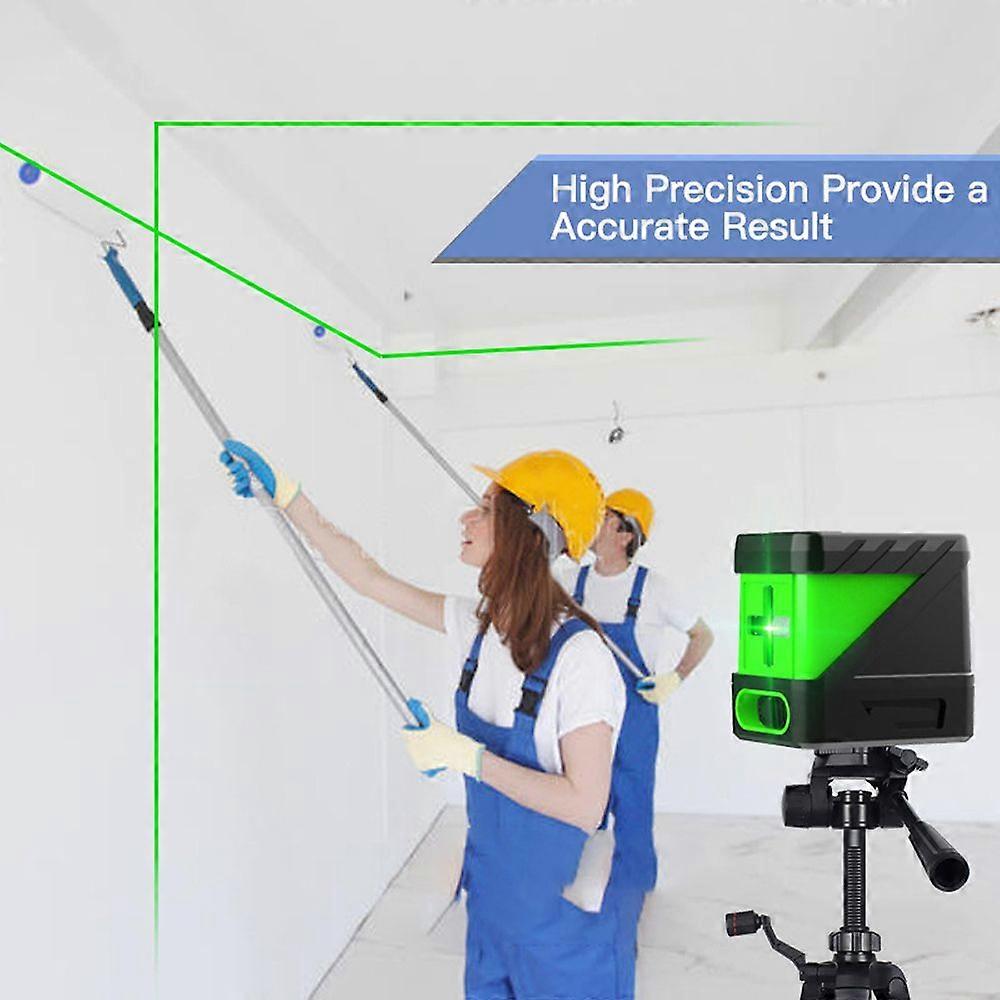 Portable High Brightness 2 Green Lines Laser Level Vertical Horizontal Lines 4 Self-leveling Function Leveling Tool for Ceramic Tile Laying Door Windo