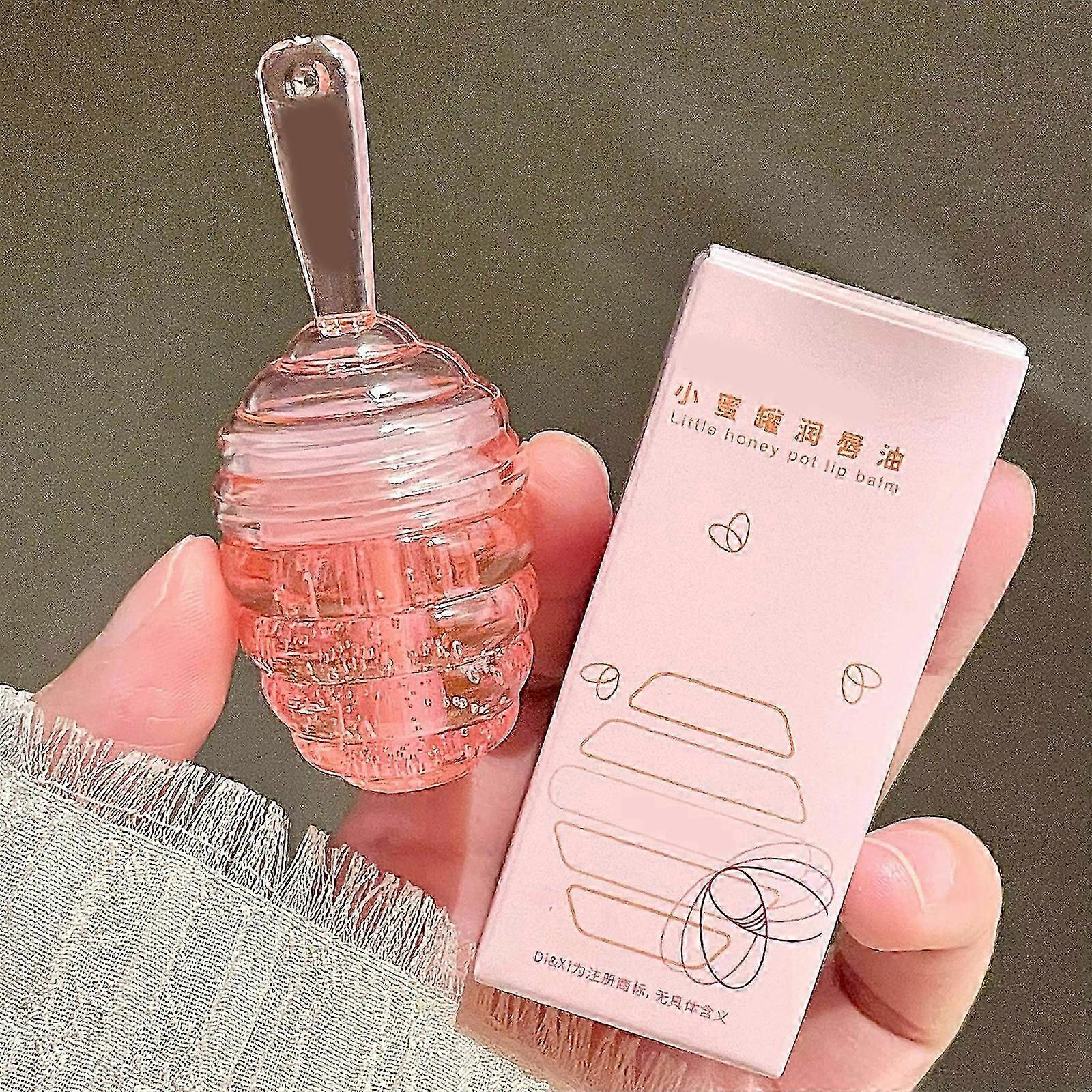 Honey Lip Oil, Moisturizing Lip Lipstick, With Lip Brush Inside, Nourishing Wrinkle Lip, Hydrate & Plump Dry Chapped Lip Paste
