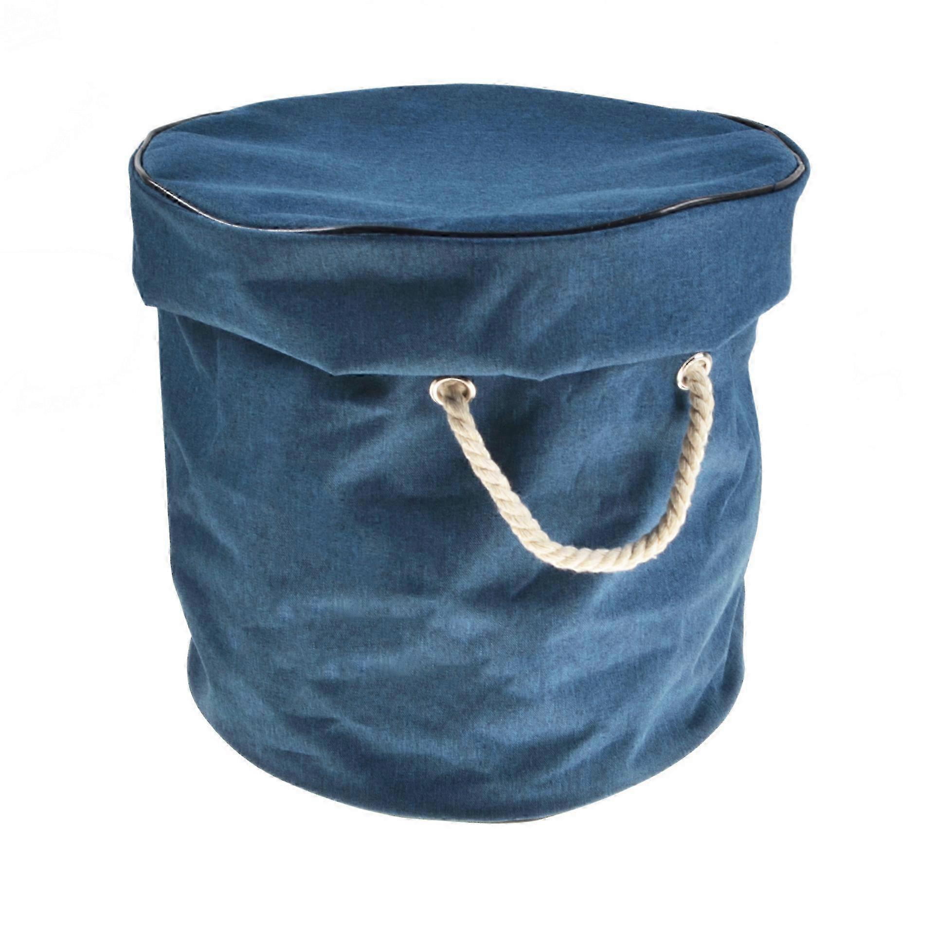 Toy Storage Basket and Play mat - Lego Storage Bag with Drawstring Closure for Fast Cleanup of Building Bricks Small Toys -Navy blue
